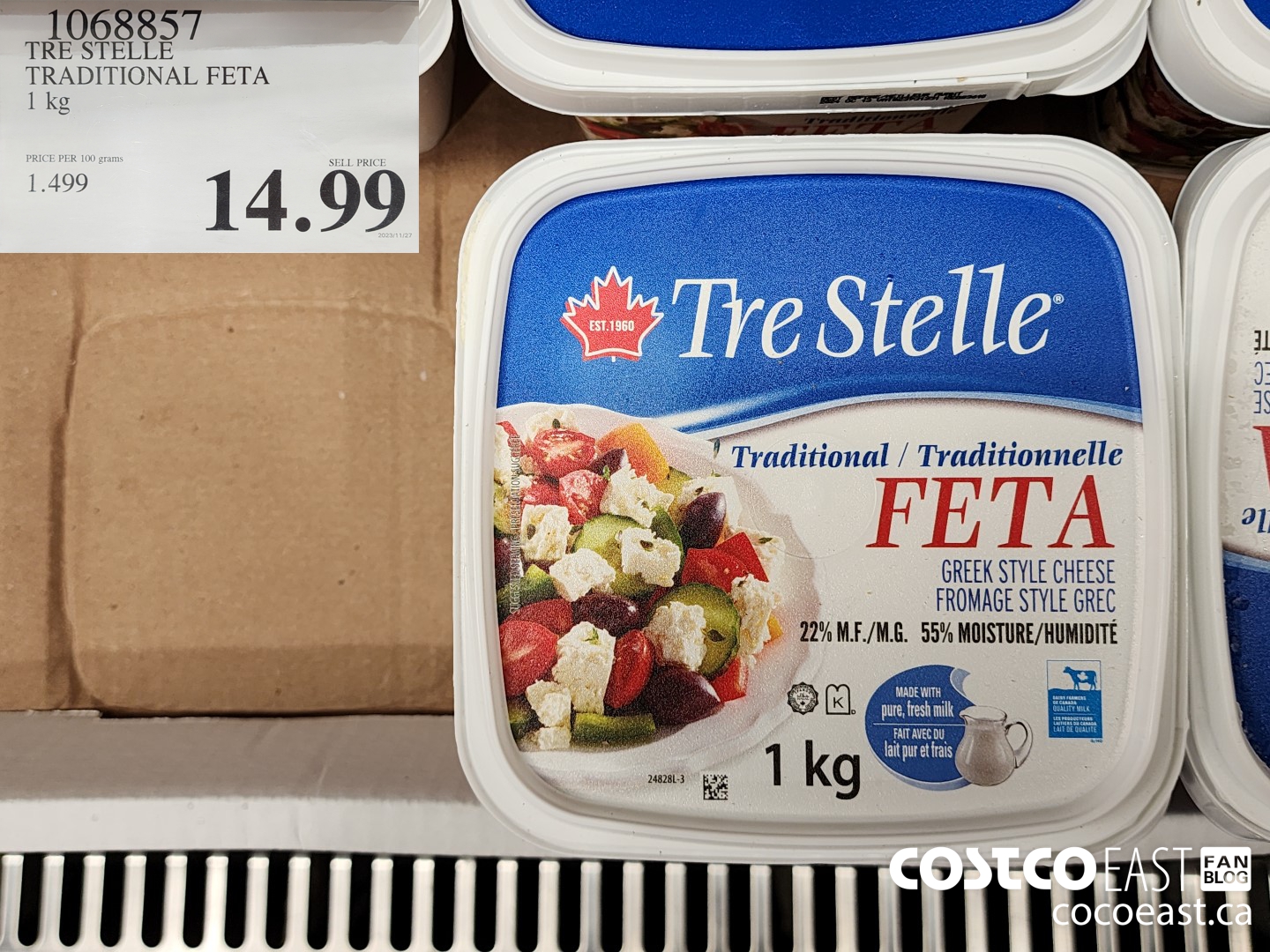 1068857 TRE STELLE TRADITIONAL FETA 1 KG $14.99