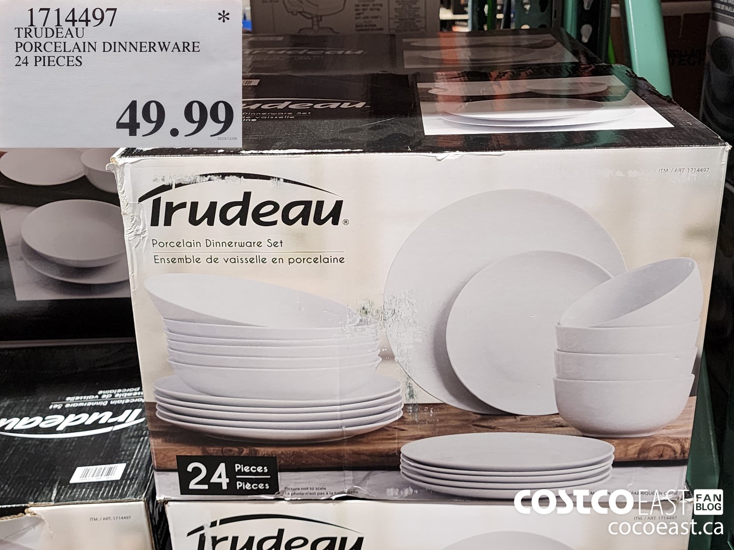 1714497 TRUDEAU PORCELAIN DINNERWARE 24 PIECES $49.99