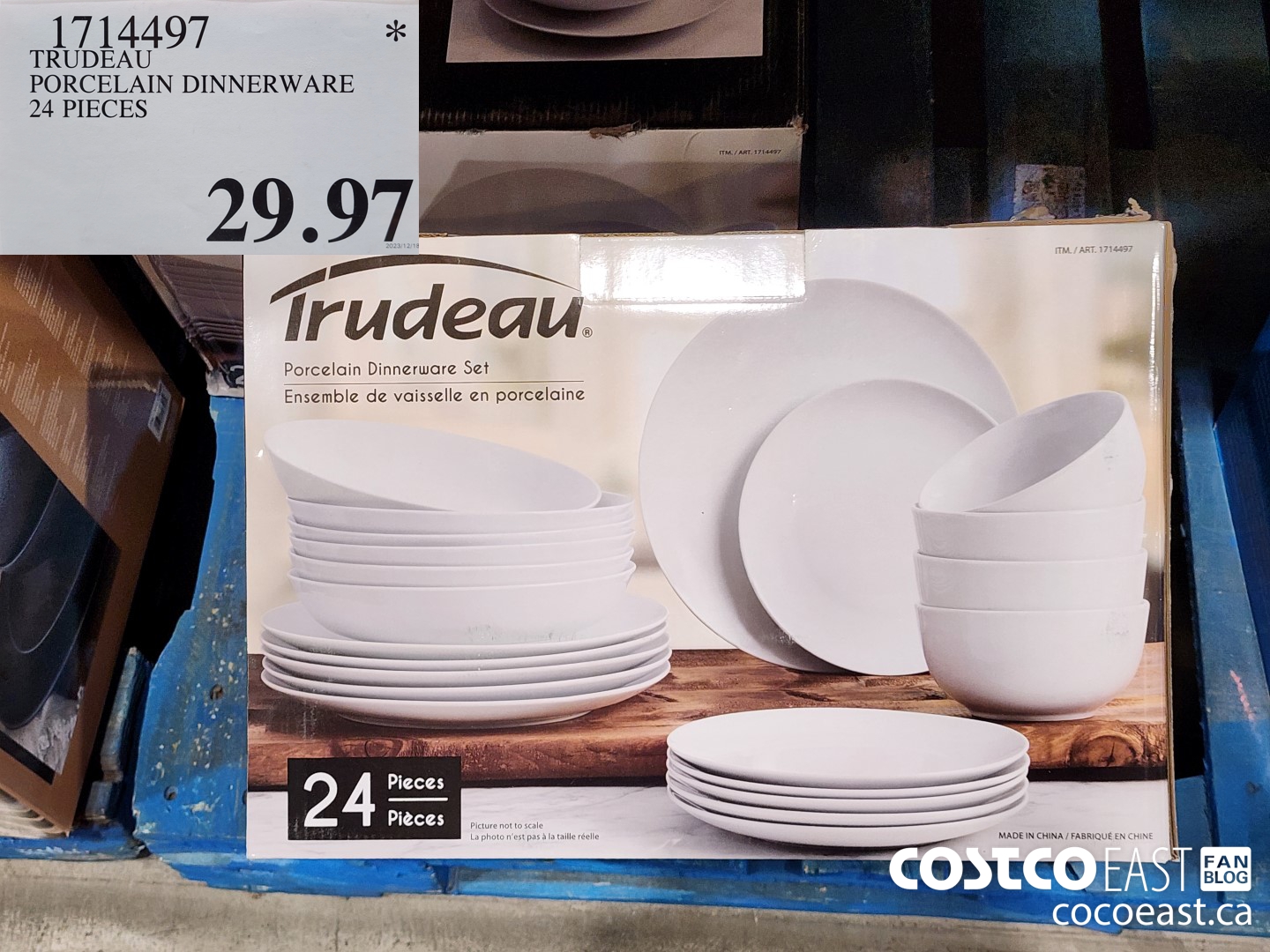 1714497 TRUDEAU PORCELAIN DINNERWARE 24 PIECES $29.97