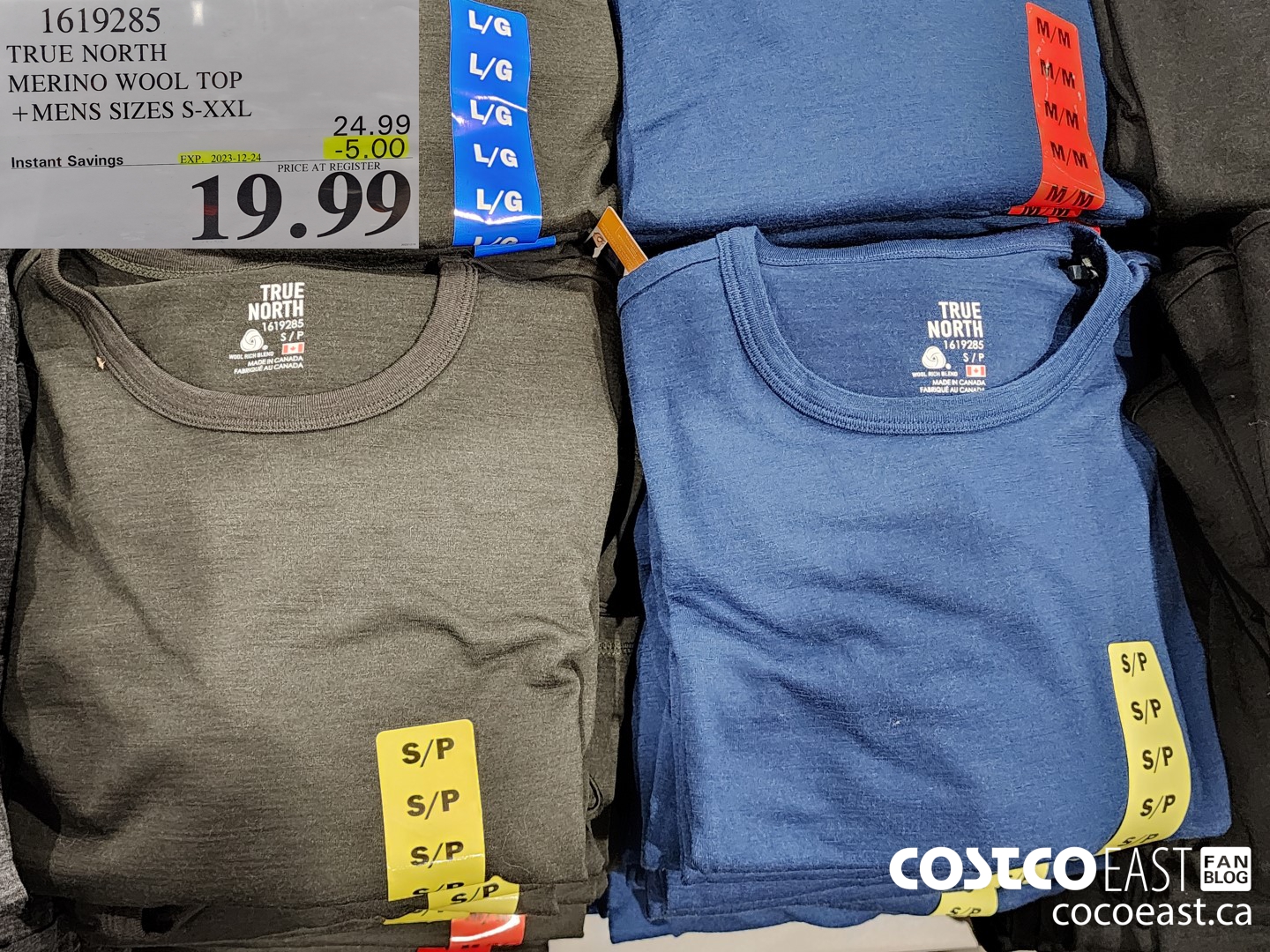 1619285 TRUE NORTH MERINO WOOL TOP + MENS SIZES S-XXL ($5.00 INSTANT SAVINGS EXPIRES ON 2023-12-24) $19.99