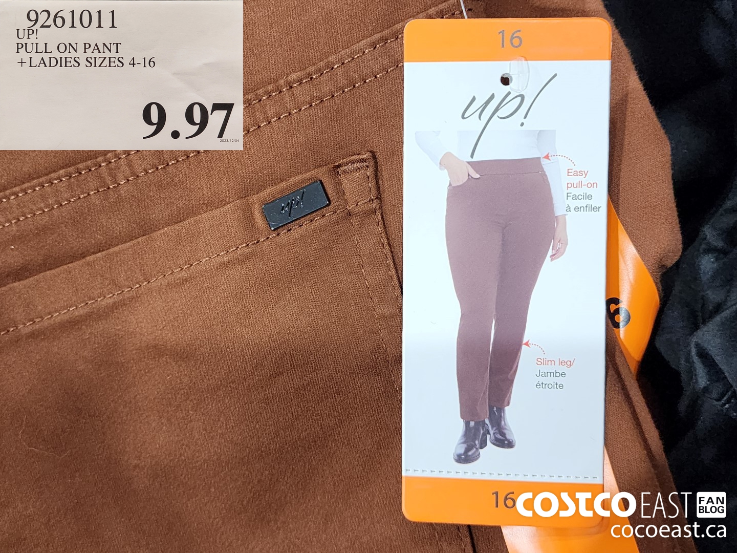 9261011 UP! PULL ON PANT + LADIES SIZES 4-16 $9.97