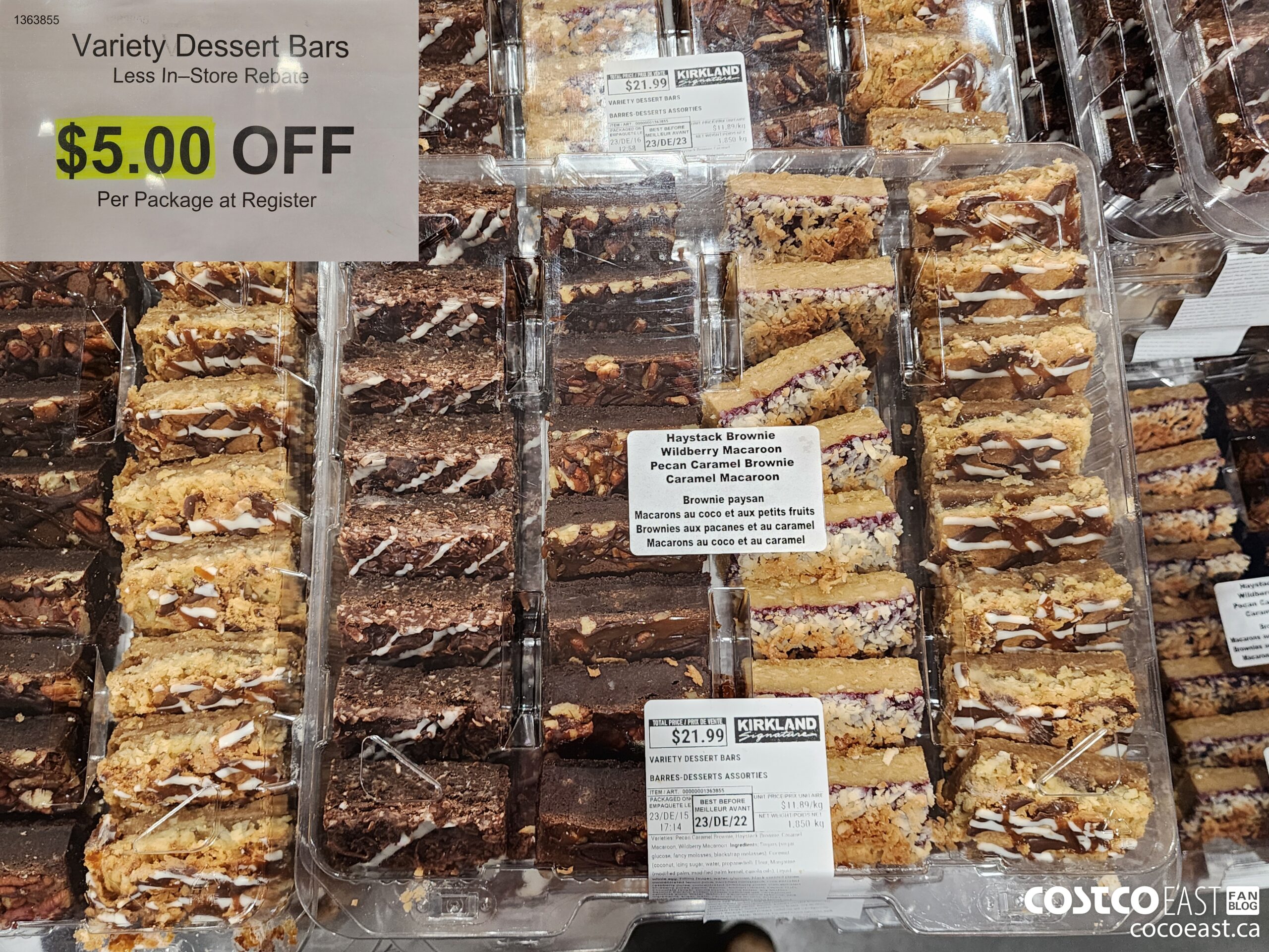 1363855 VARIETY DESSERT BARS ($5.00 INSTANT SAVINGS)