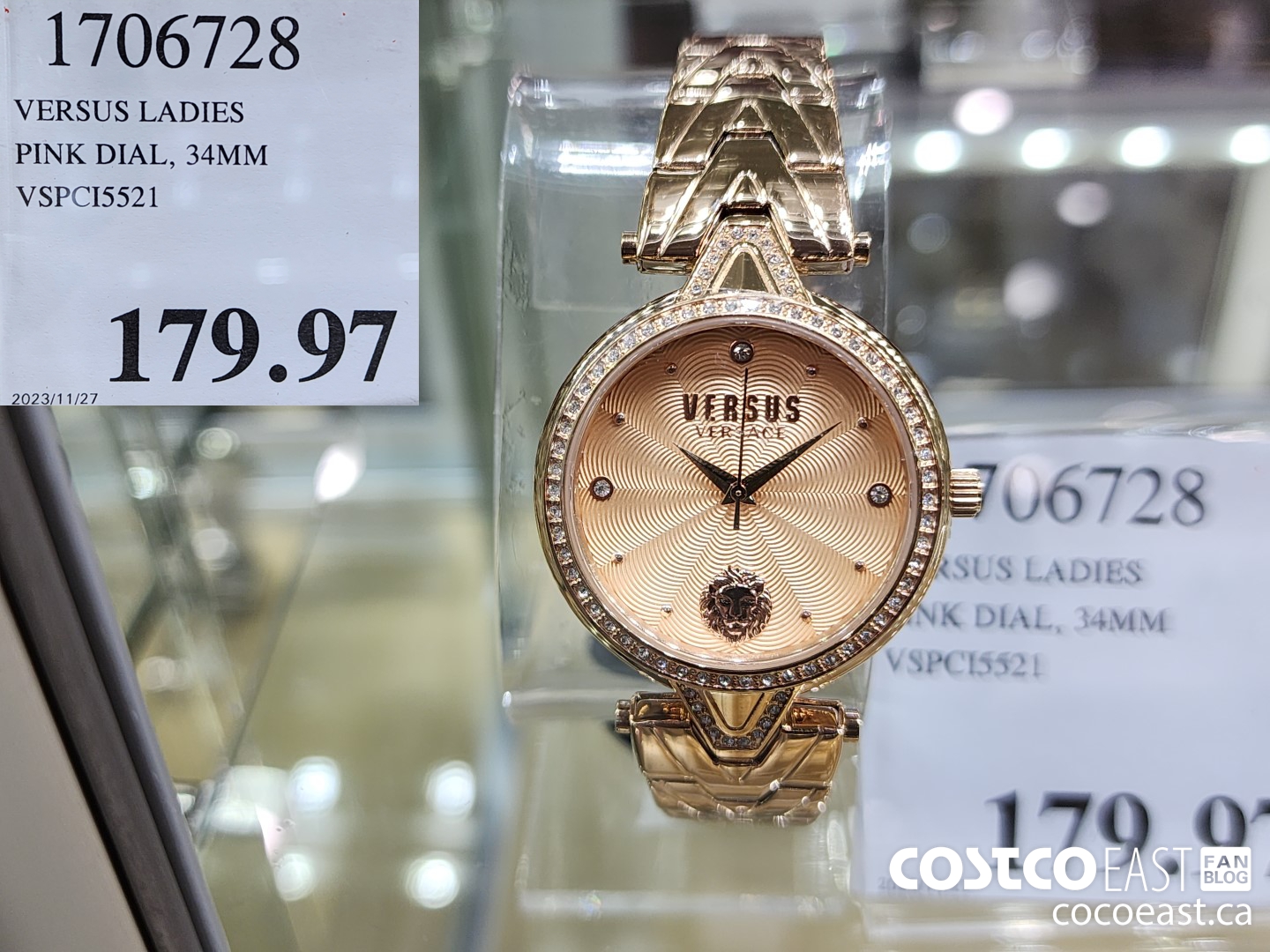 1706728 VERSUS LADIES PINK DIAL, 34MM VSPCI5521 $179.97
