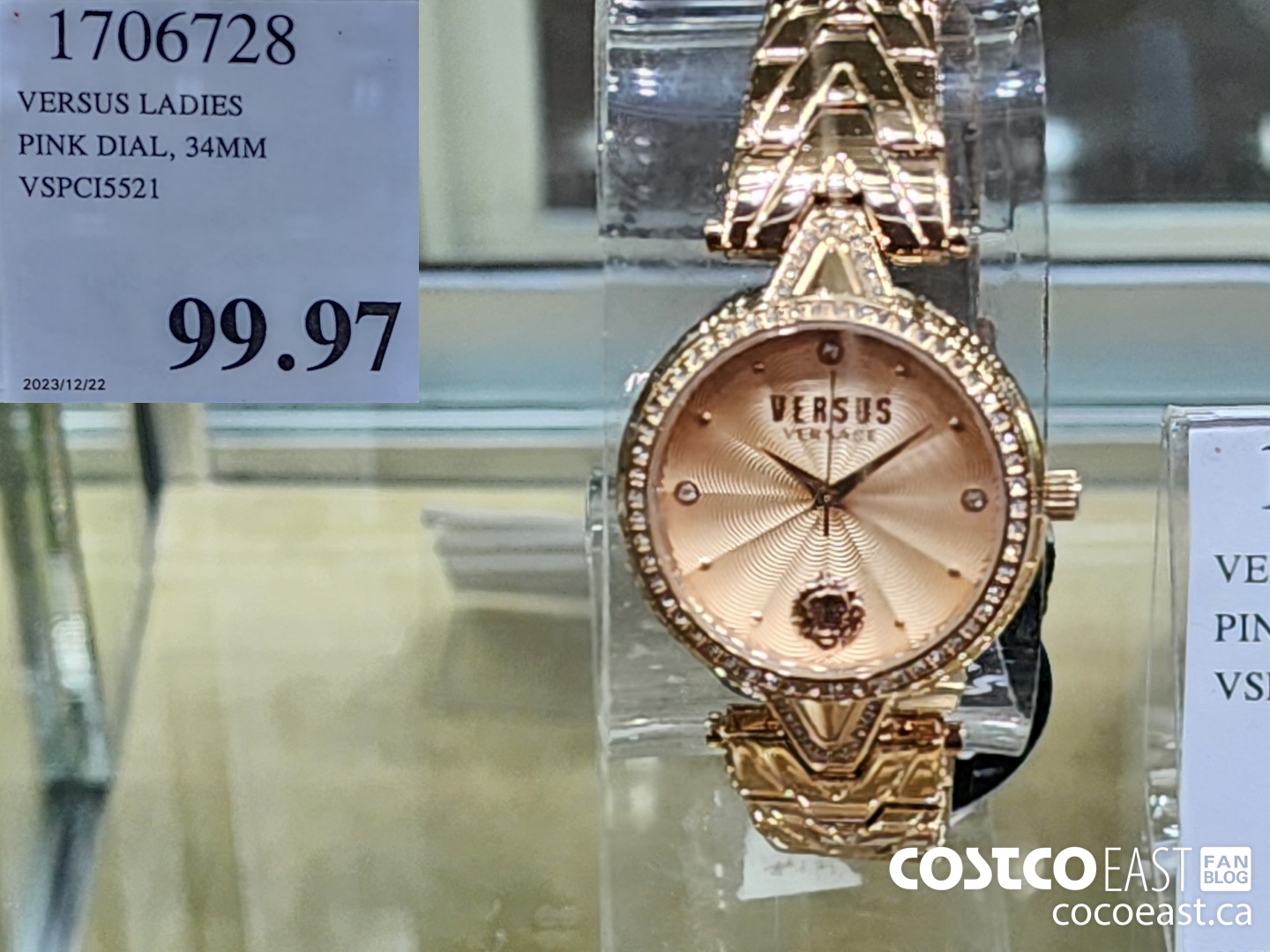 1706728 VERSUS LADIES PINK DIAL, 34MM VSPCI5521 $99.97