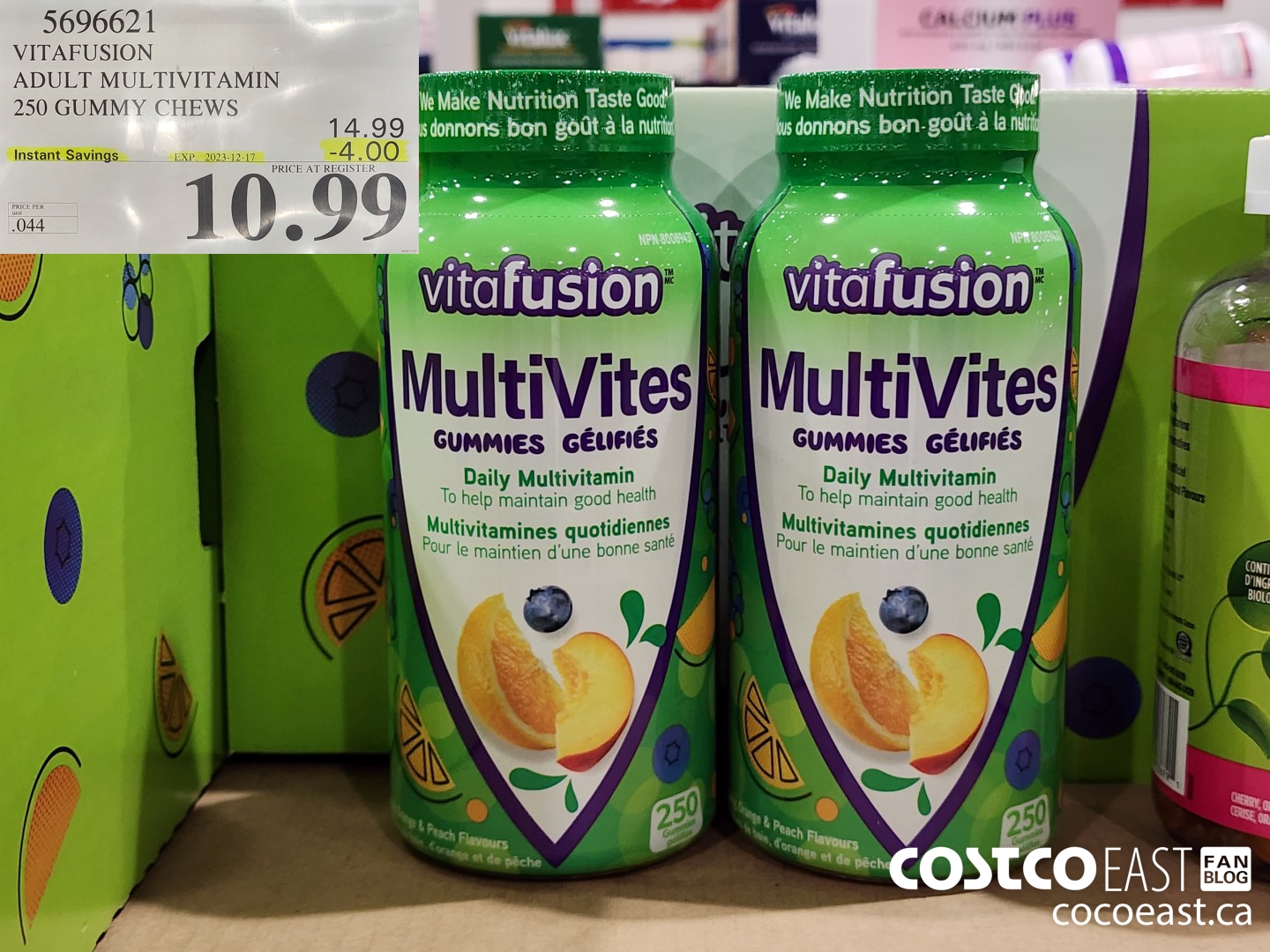 5696621 VITAFUSION ADULT MULTIVITAMIN 250 GUMMY CHEWS ($4.00 INSTANT SAVINGS EXPIRES ON 2023-12-17) $10.99