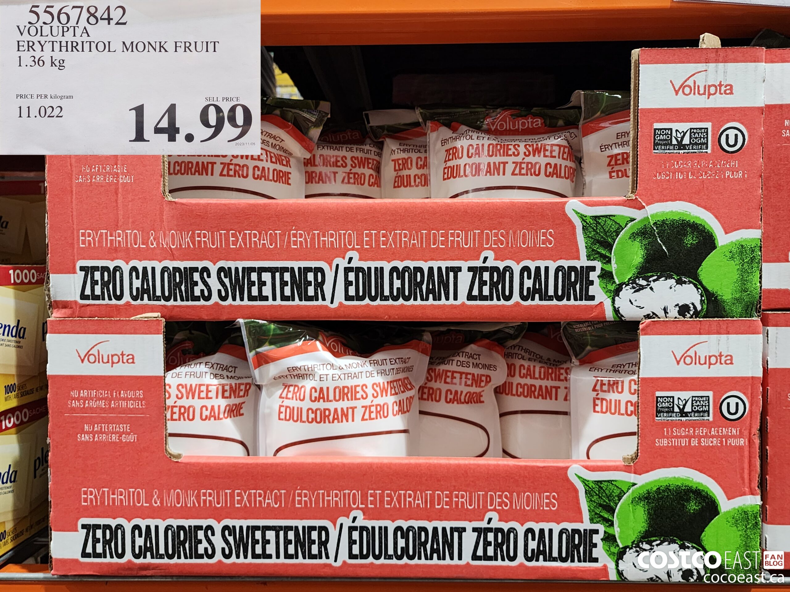 5567842 VOLUPTA ERYTHRITOL MONK FRUIT 1.36 kg $14.99
