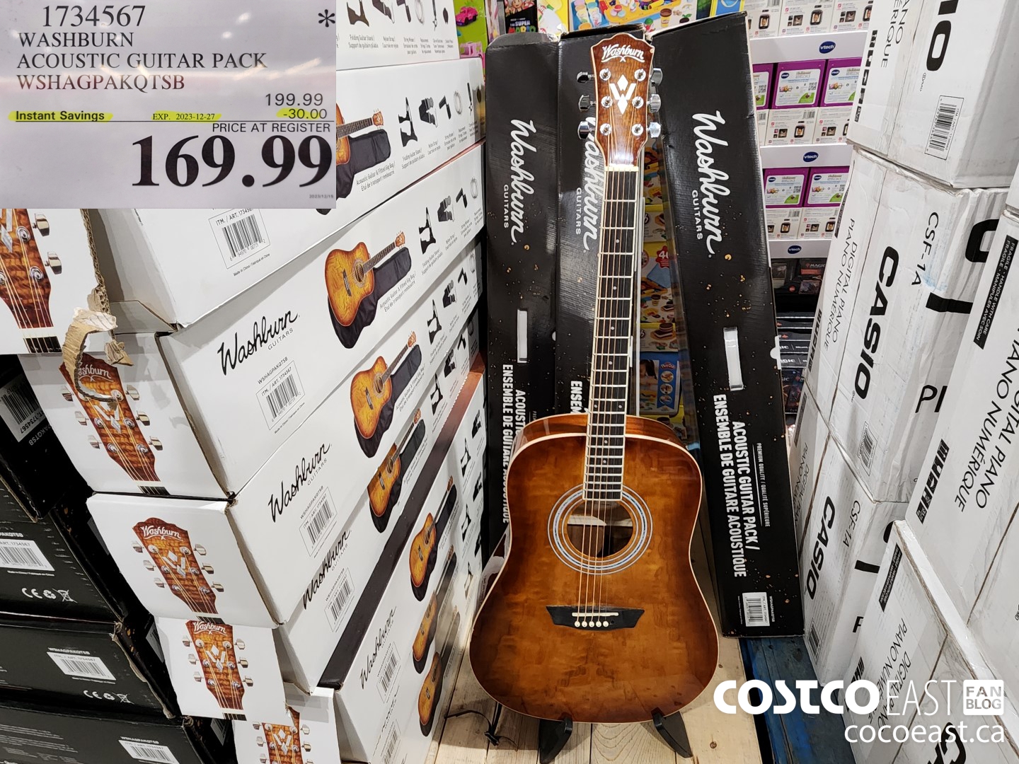 1734567 WASHBURN ACOUSTIC GUITAR PACK WSHAGPAKQTSB ($30.00 INSTANT SAVINGS EXPIRES ON 2023-12-27) $169.99