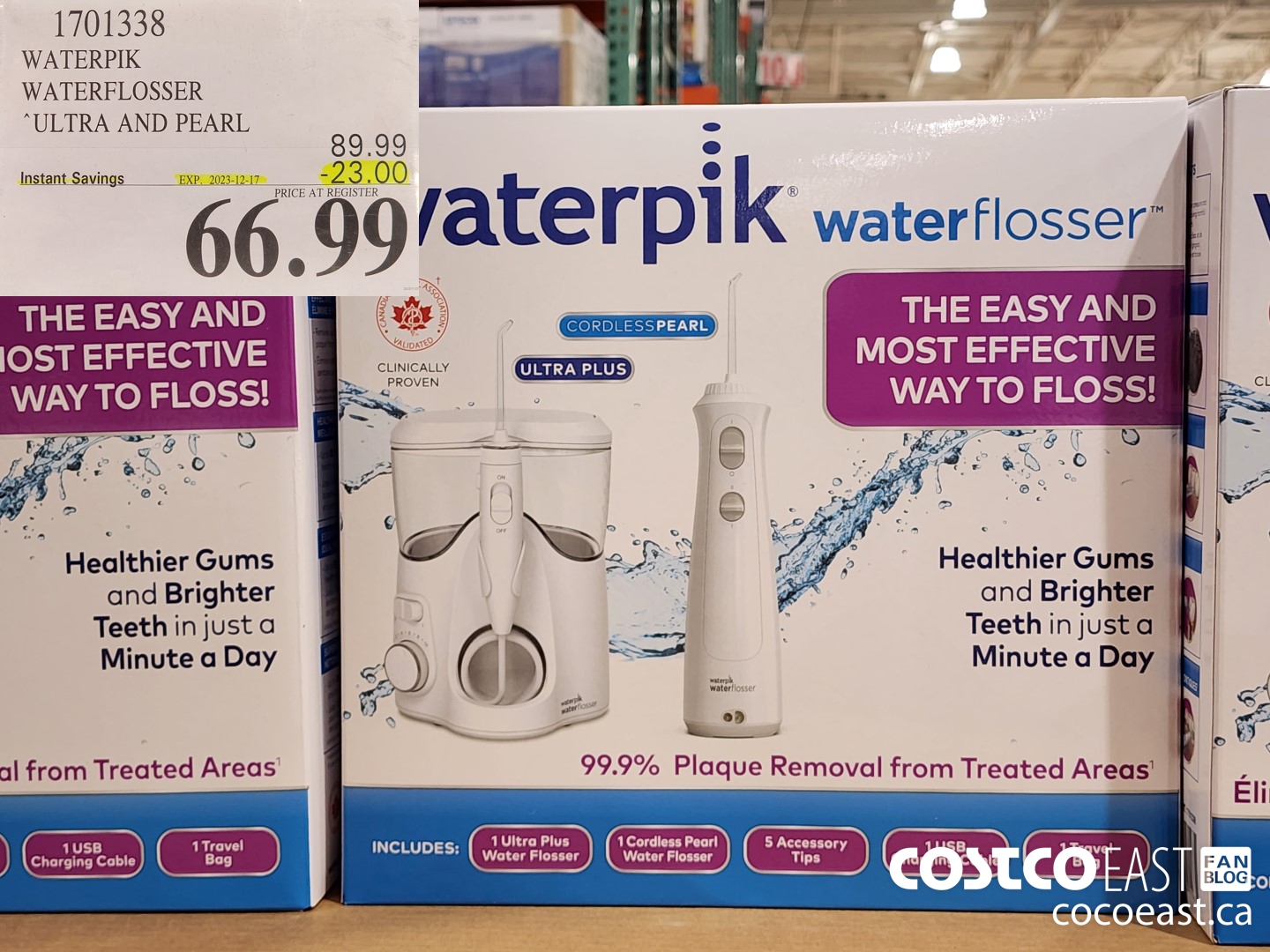 1701338 WATERPIK WATERFLOSSER ULTRA AND PEARL ($23.00 INSTANT SAVINGS EXPIRES ON 2023-12-17) $66.99