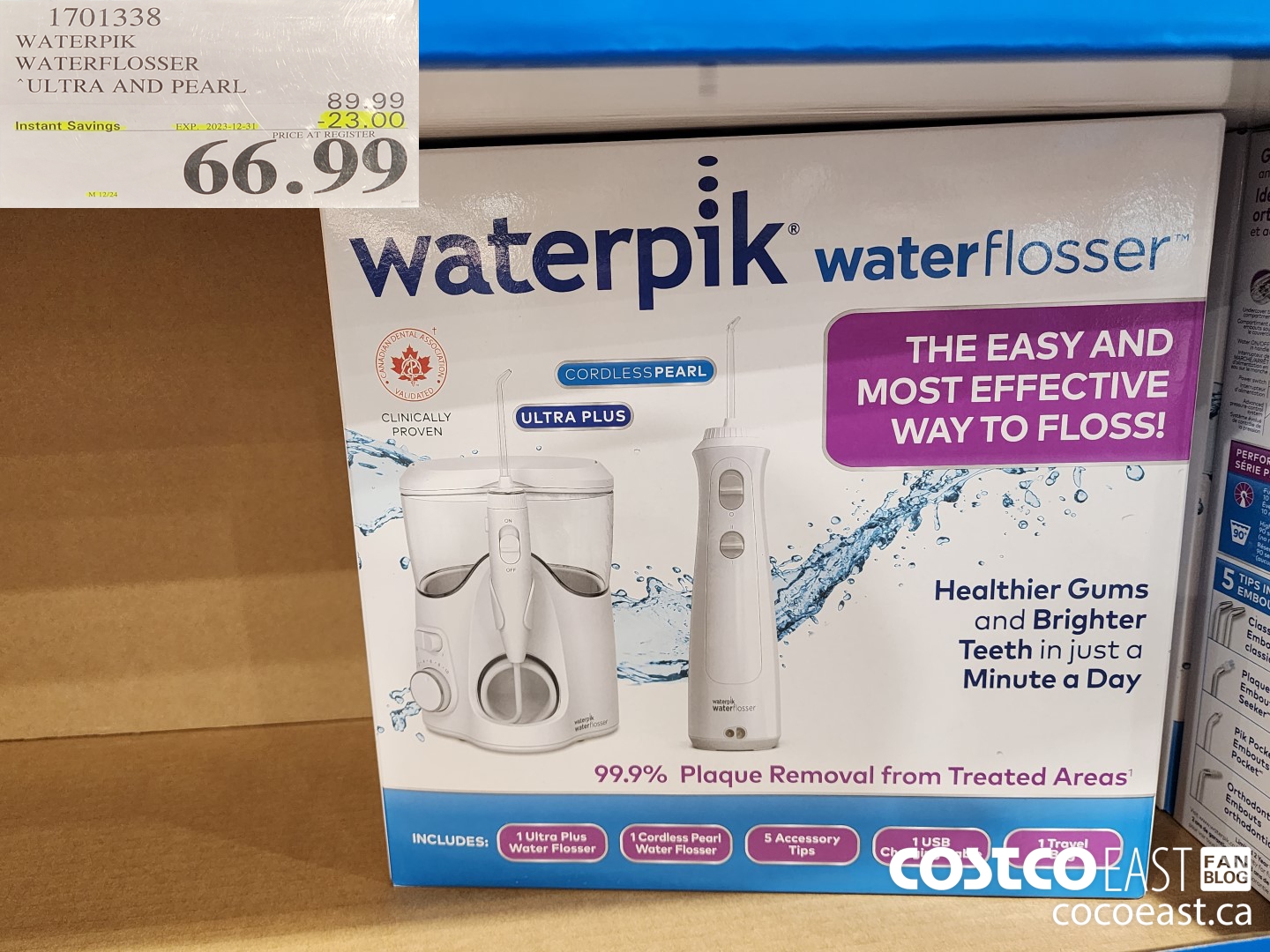 1701338 WATERPIK WATERFLOSSER ULTRA AND PEARL ($23.00 INSTANT SAVINGS EXPIRES ON 2023-12-17) $66.99