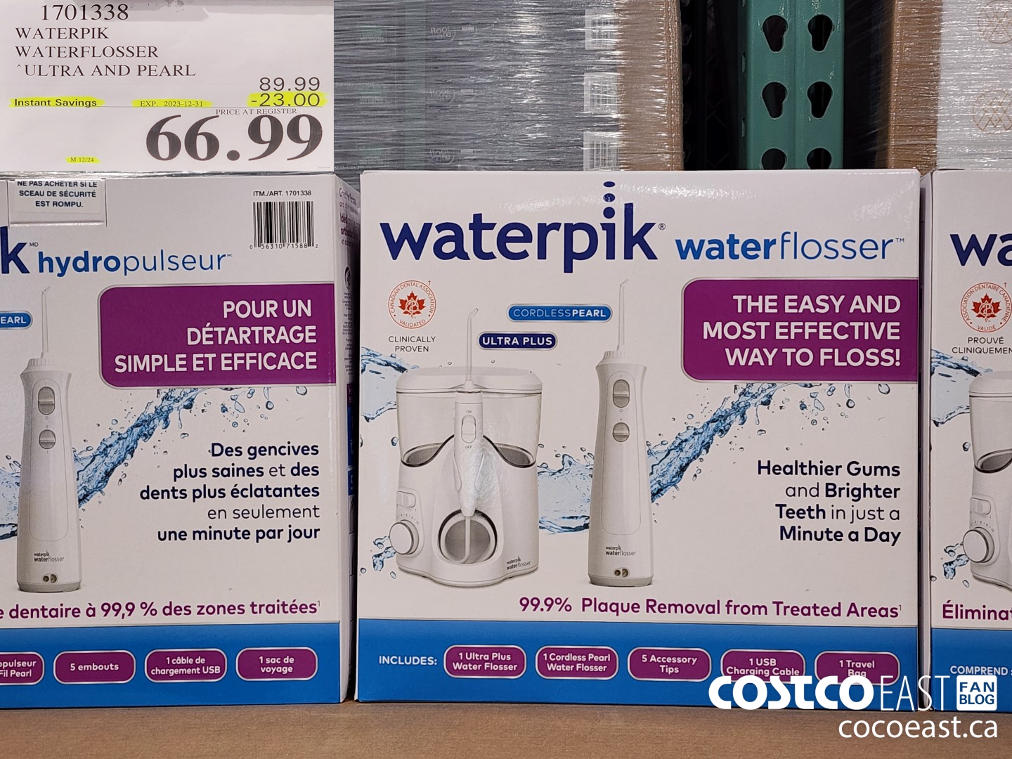 1701338 WATERPIK WATERFLOSSER ULTRA AND PEARL ($23.00 INSTANT SAVINGS EXPIRES ON 2023-12-31) $66.99