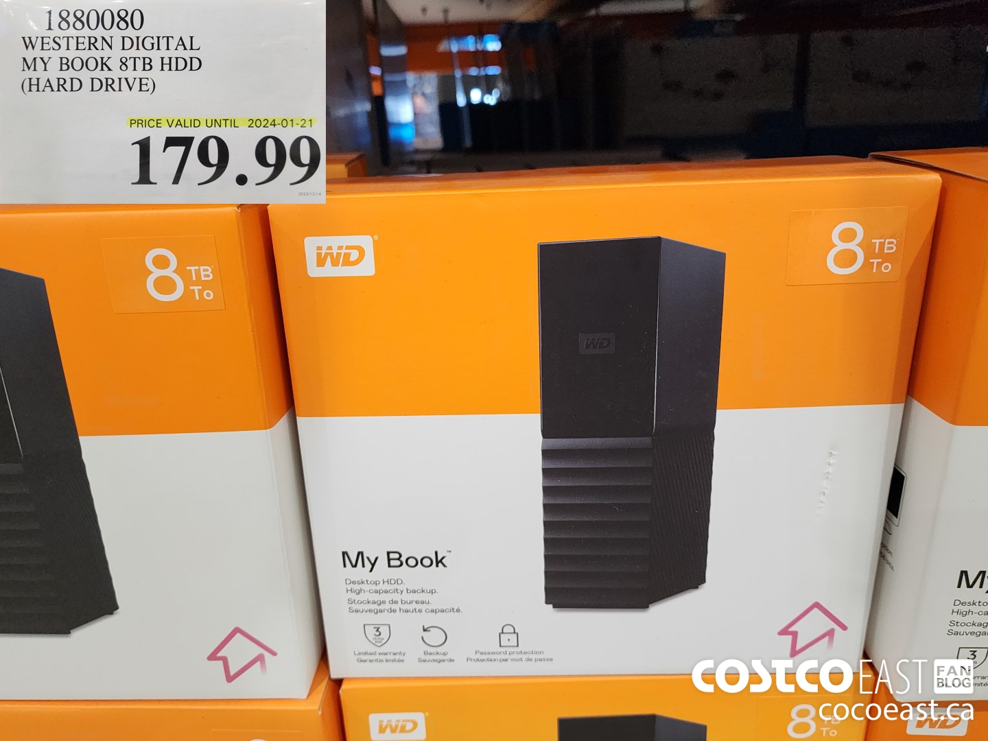 1880080 WESTERN DIGITAL MY BOOK 8TB HDD (HARD DRIVE) $179.99