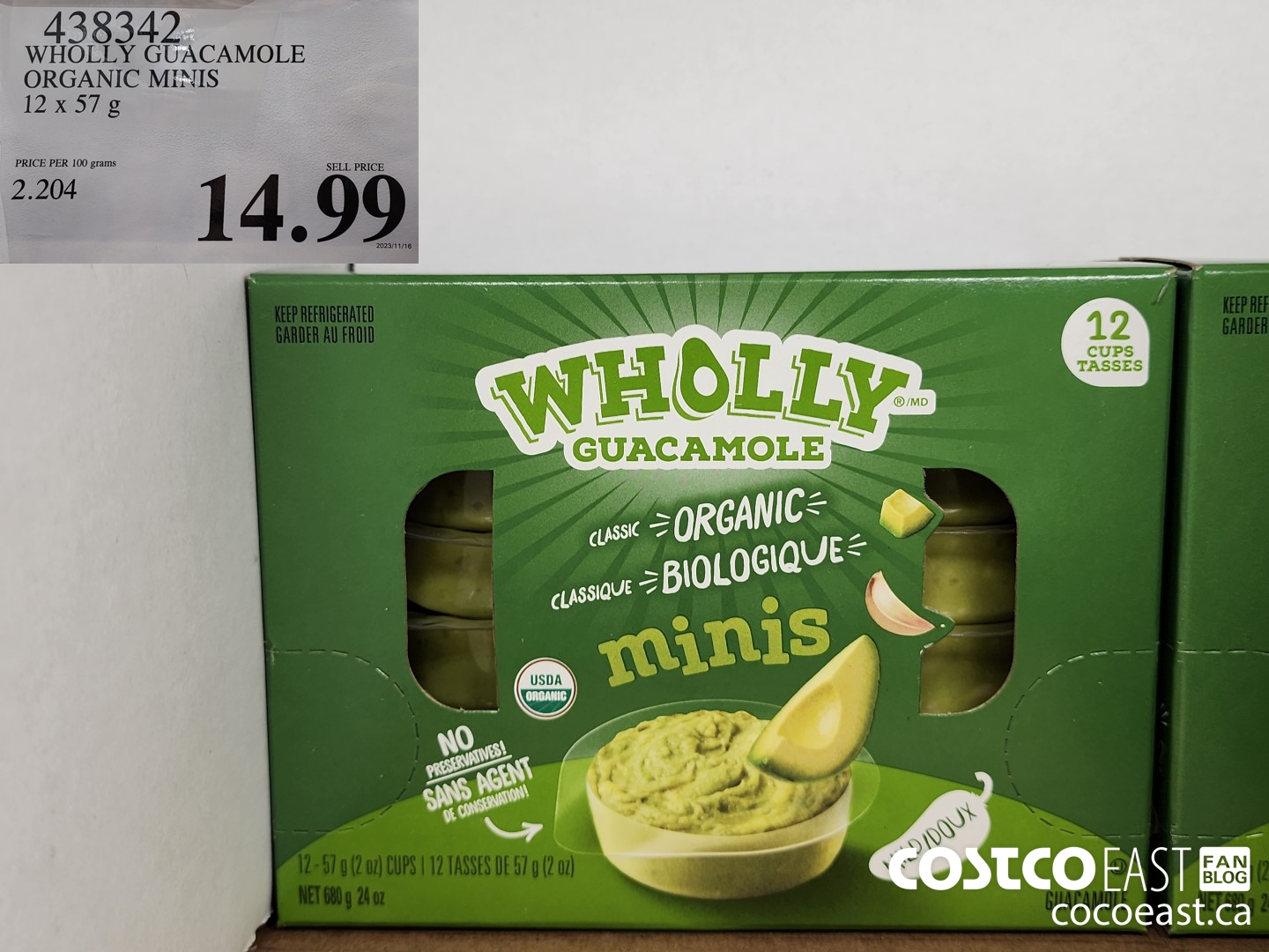 438342 WHOLLY GUACAMOLE ORGANIC MINIS 12 X 57 G $14.99