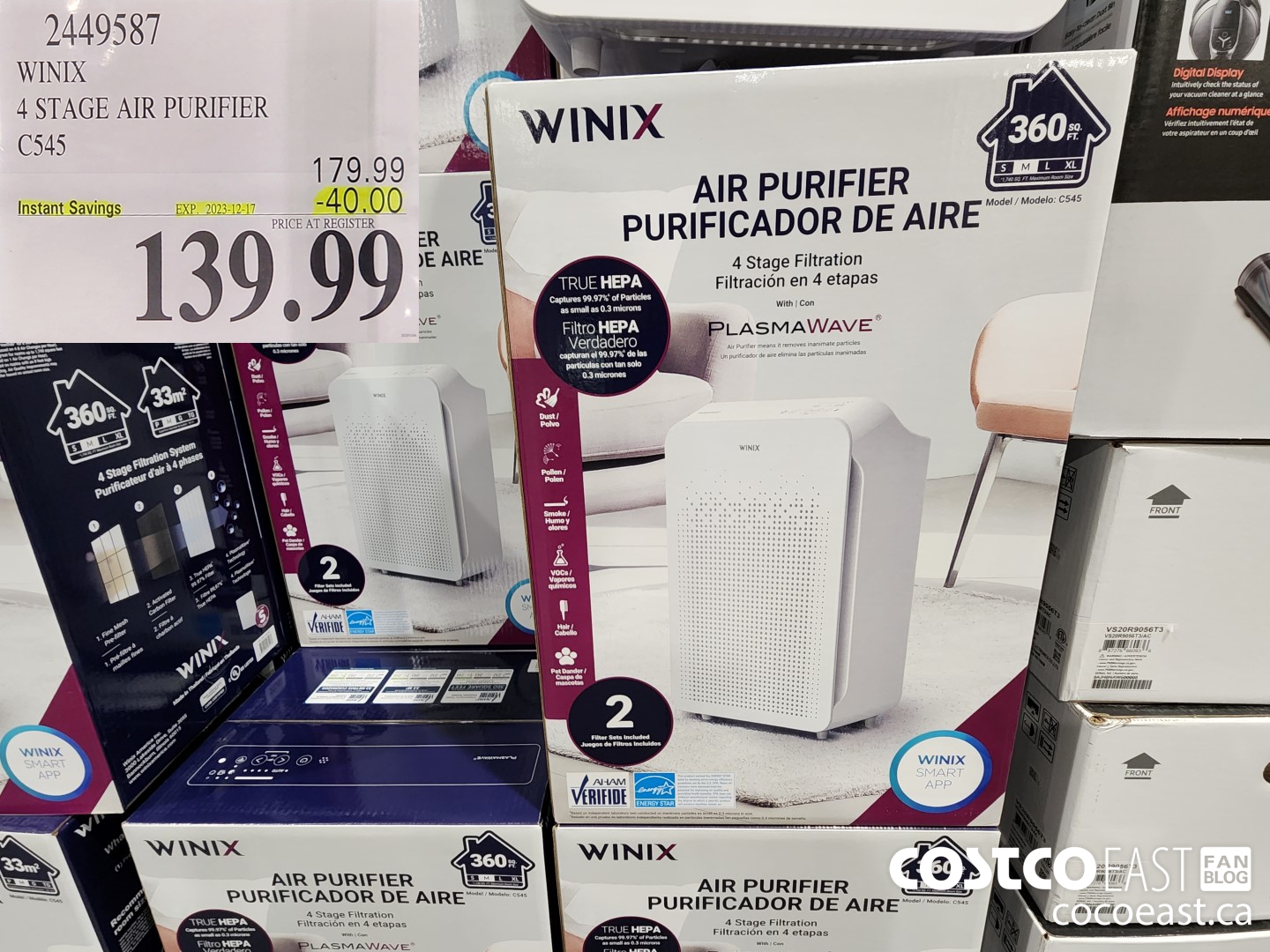2449587 WINIX 4 STAGE AIR PURIFIER C545 ($40.00 INSTANT SAVINGS EXPIRES ON 2023-12-17) $139.99