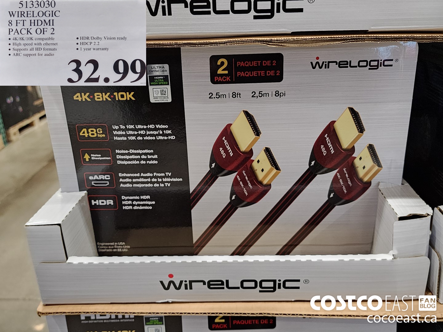 5133030 WIRELOGIC 8 FT HDMI PACK OF 2 $32.99