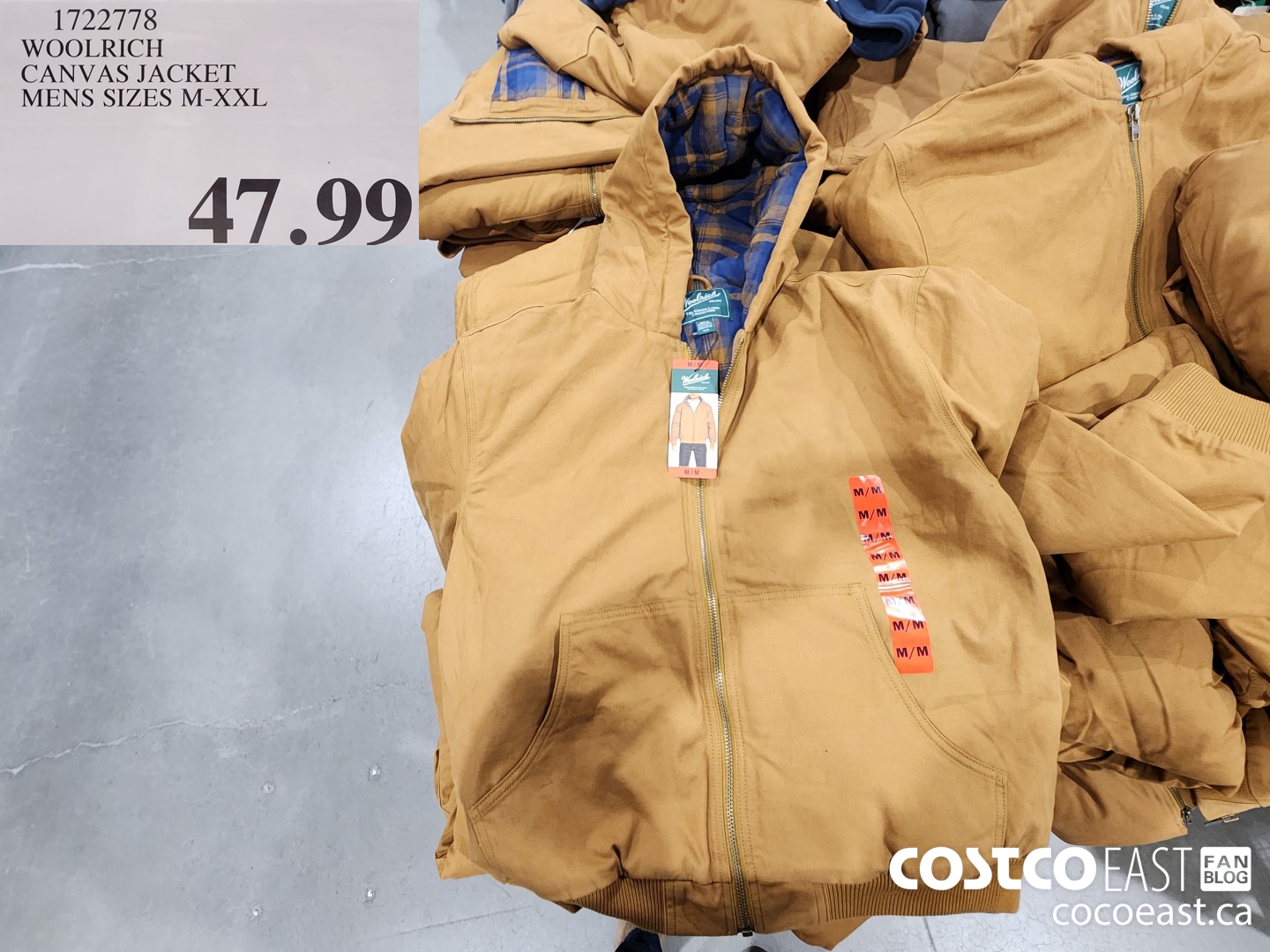 1722778 WOOLRICH CANVAS JACKET MENS SIZES M-XXL $47.99