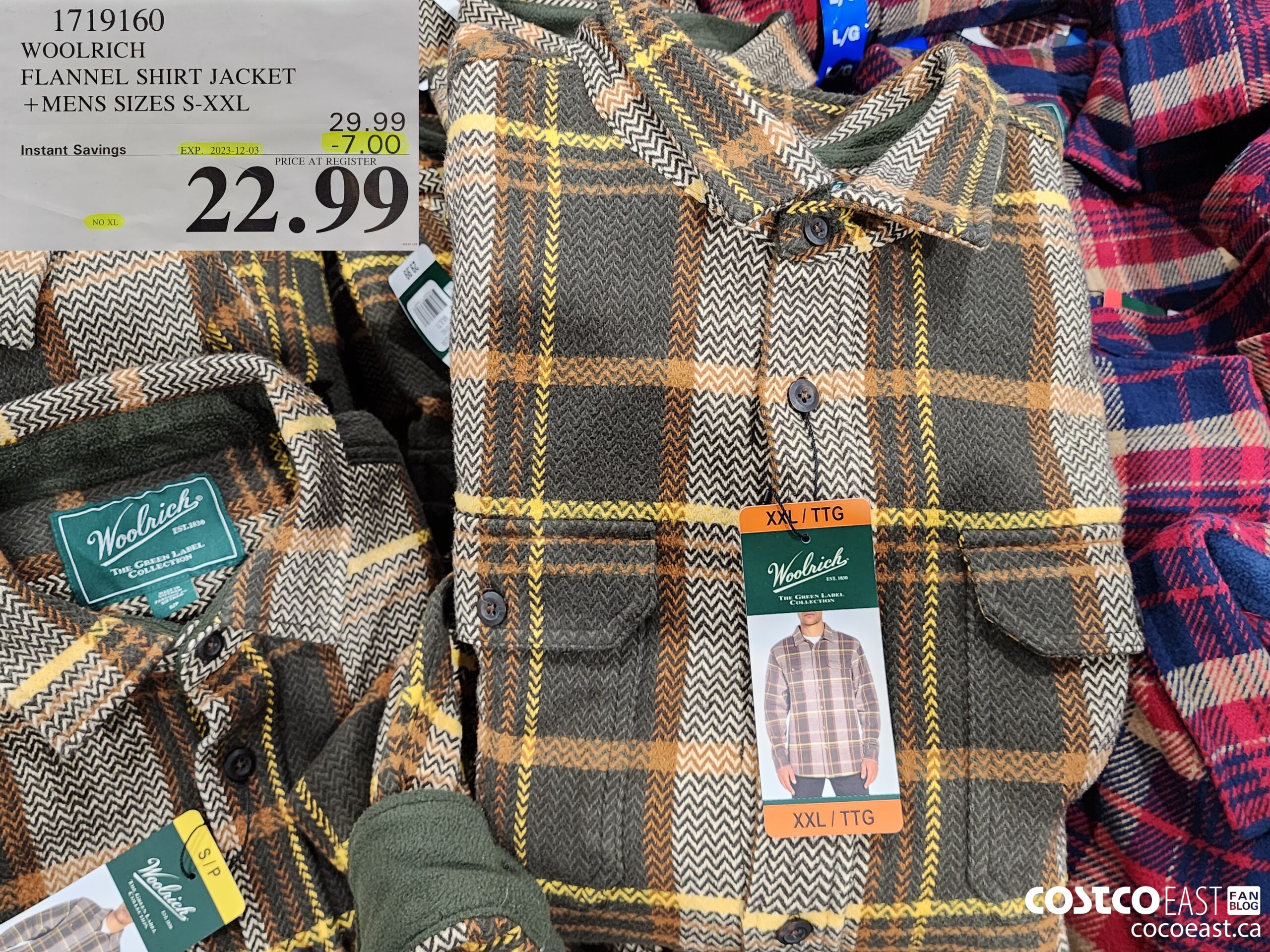 1719160 WOOLRICH FLANNEL SHIRT JACKET +MENS SIZES S-XXL ($7.00 INSTANT SAVINGS EXPIRES ON 2023-12-03) $22.99