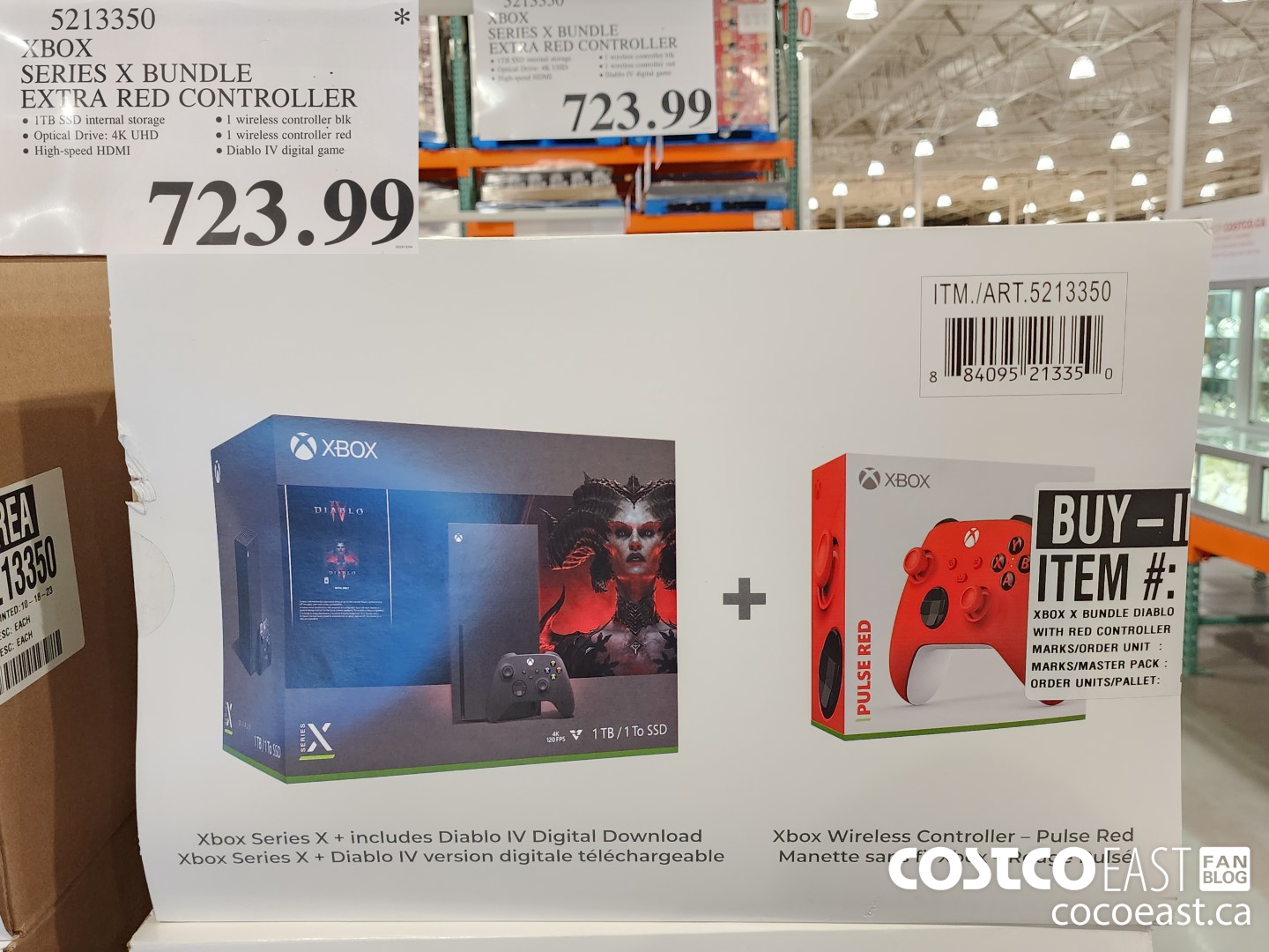 5213350 XBOX SERIES X CONSOLE EXTRA RED CONTROLLER $723.99