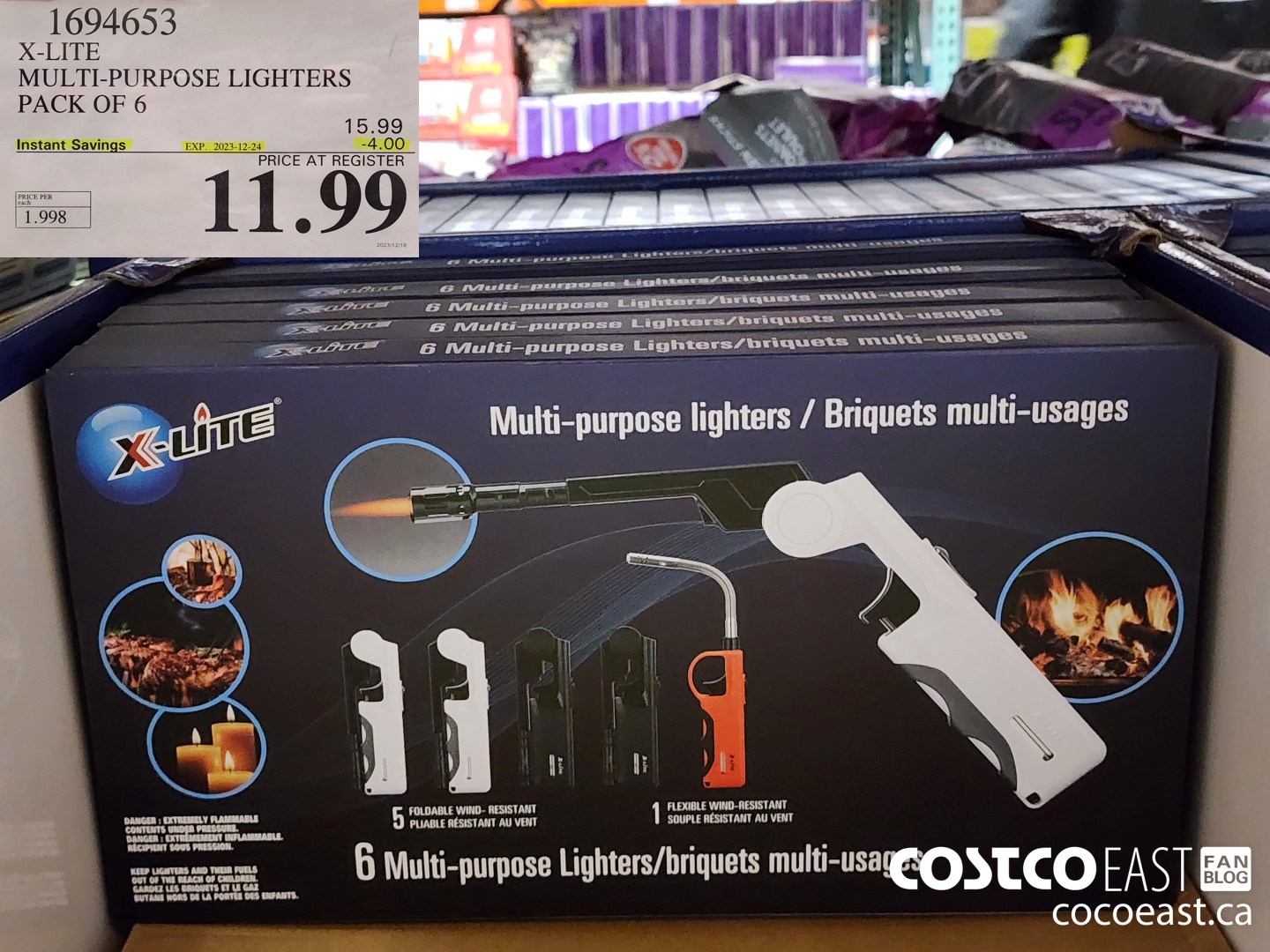 1694653 X-LITE MULTI-PURPOSE LIGHTERS PACK OF 6 ($4.00 INSTANT SAVINGS EXPIRES ON 2023-12-24) $11.99