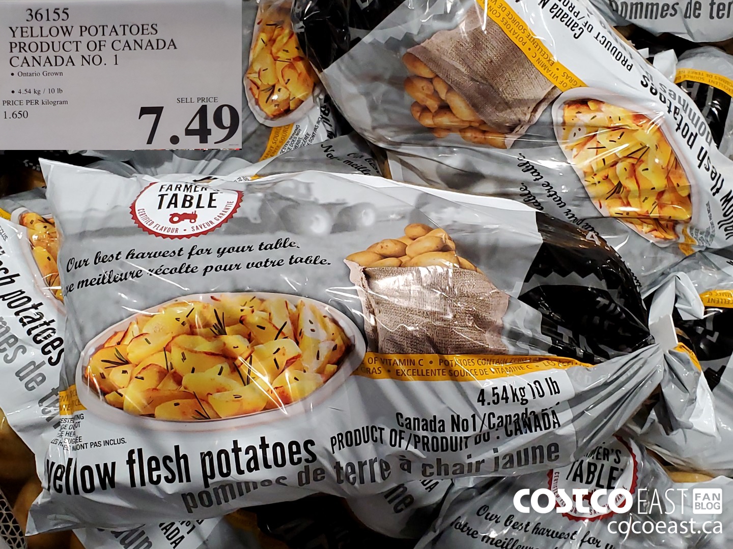 36155 YELLOW POTATOES PRODUCT OF CANADA CANADA NO. 1 $7.49