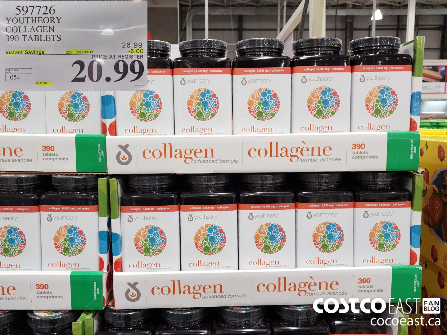 597726 YOUTHEORY COLLAGEN 390 TABLETS ($6.00 INSTANT SAVINGS EXPIRES ON 2023-12-17) $20.99