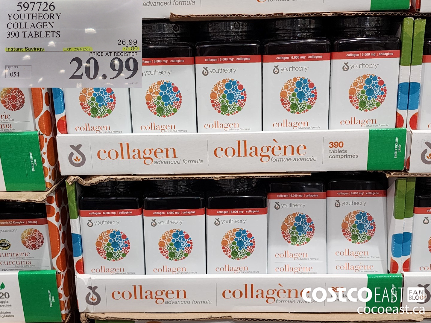 597726 YOUTHEORY COLLAGEN 390 TABLETS ($6.00 INSTANT SAVINGS EXPIRES ON 2023-12-17) $20.99