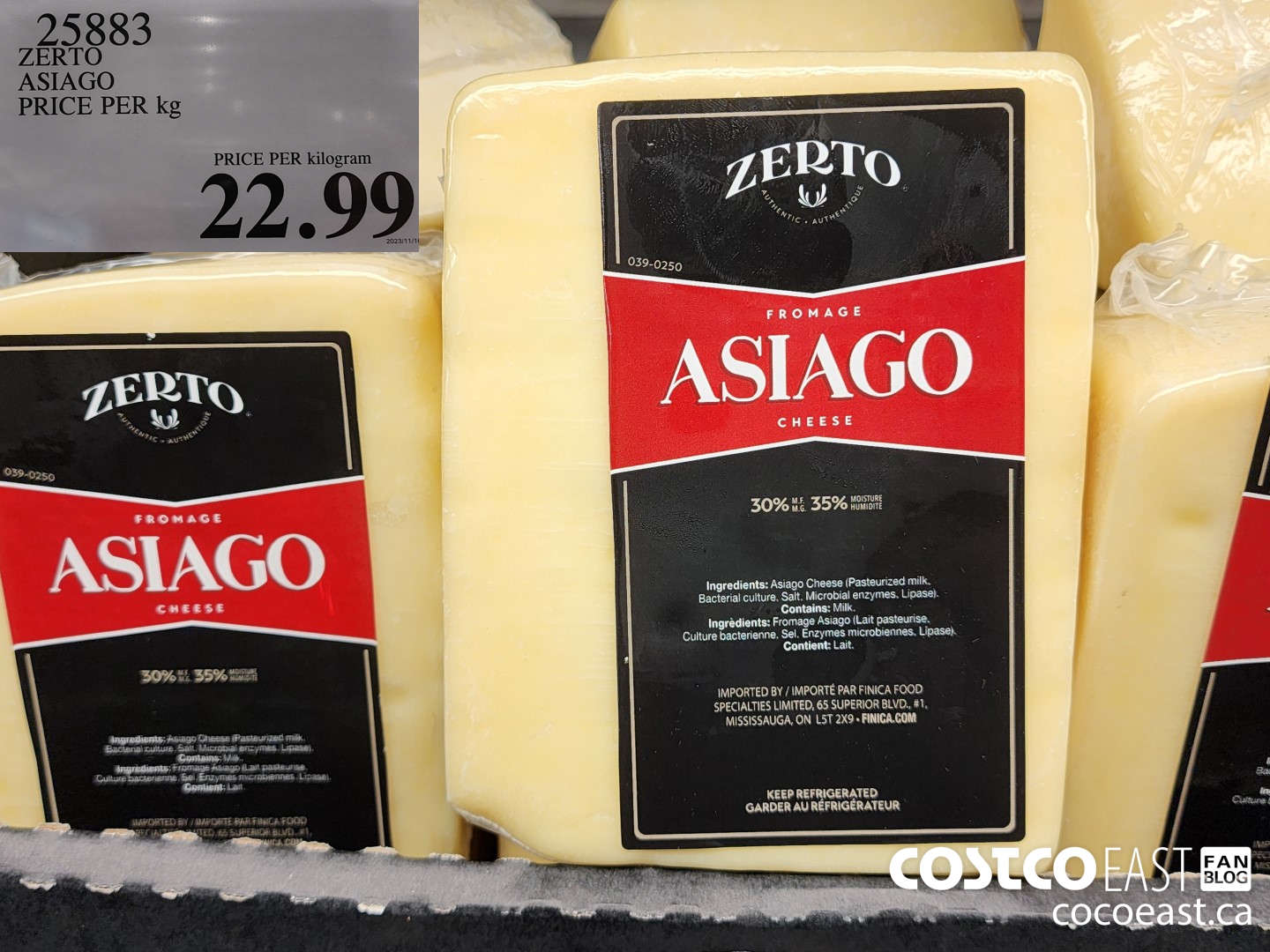 25883 ZERTO ASIAGO PRICE PER KG $22.99