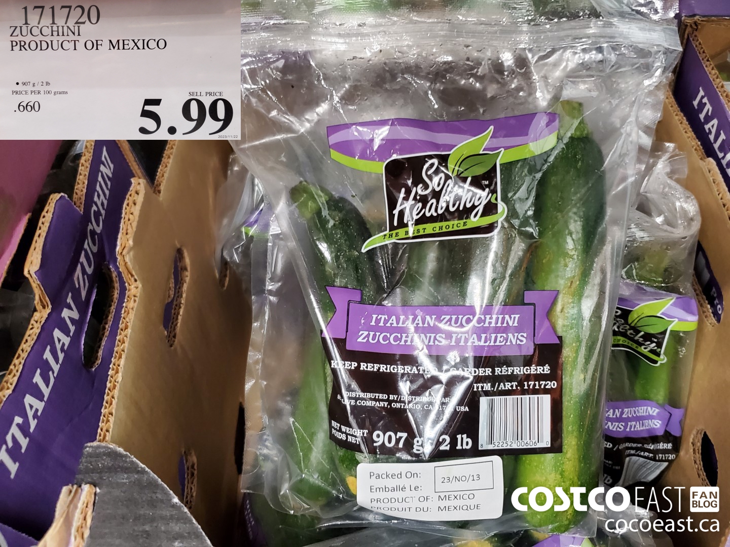 171720 ZUCCHINI PRODUCT OF MEXICO $5.99