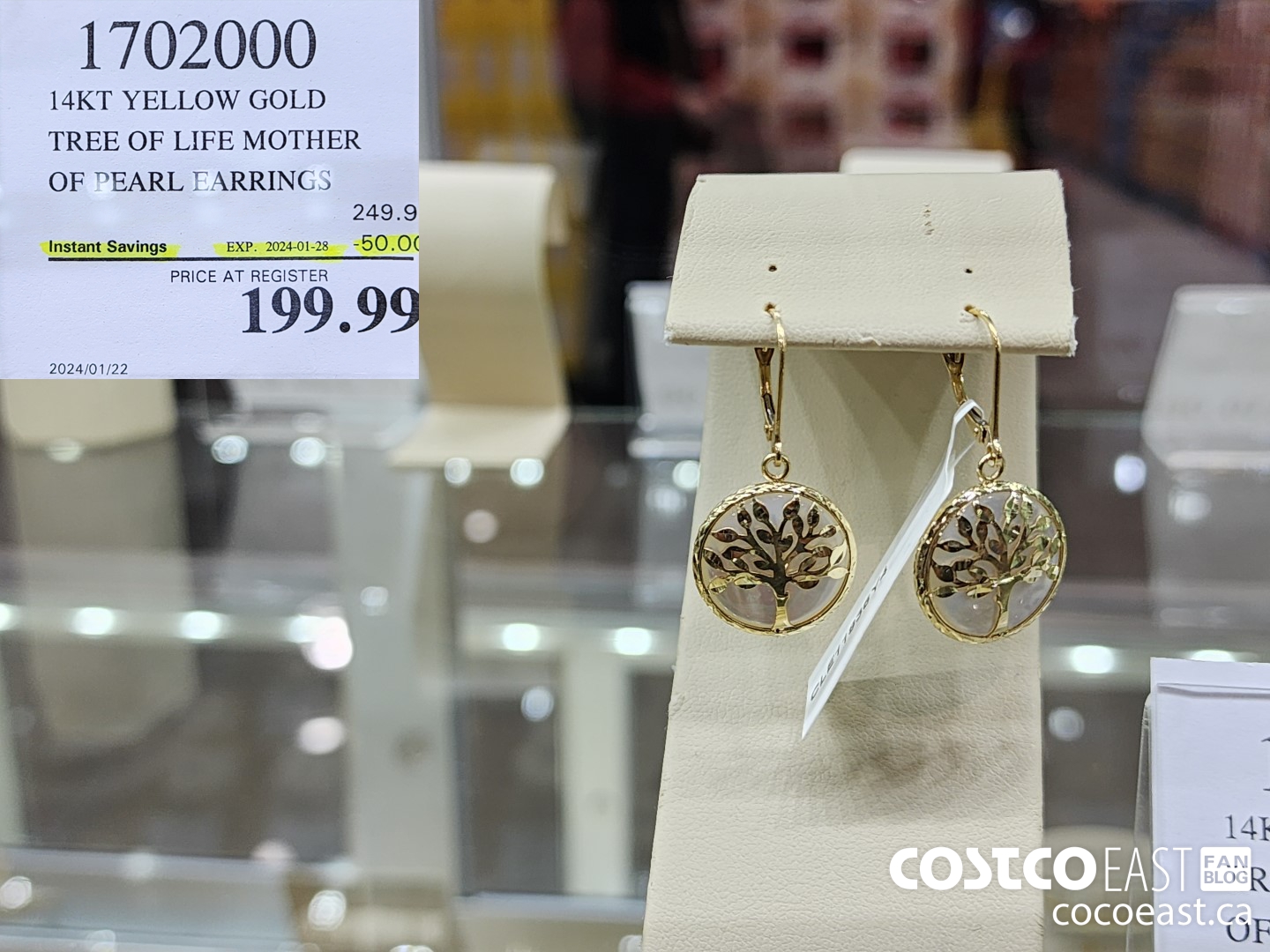 1702000 14KT YELLOW GOLD TREE OF LIFE MOTHER OF PEARL EARRINGS ($50.00 INSTANT SAVINGS EXPIRES ON 2024-01-28) $199.99