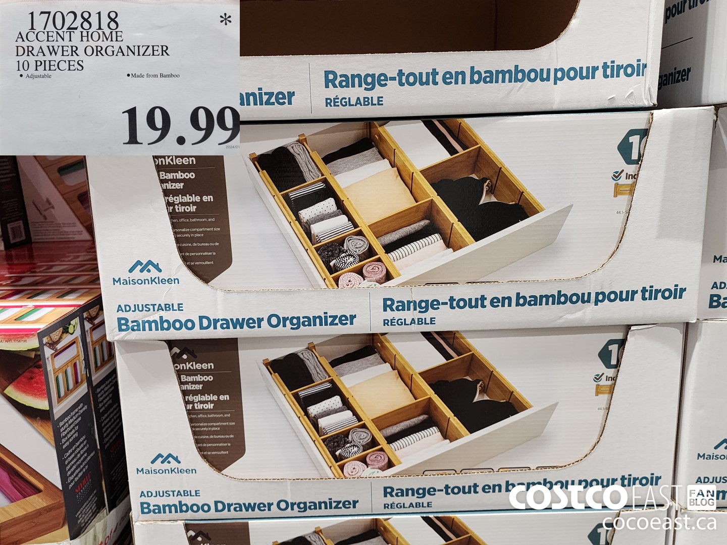 1702818 ACCENT HOME DRAWER ORGANIZER 10 PIECES $19.99