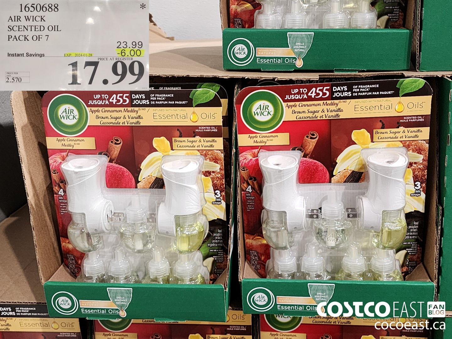 1650688 AIR WICK SCENTED OIL PACK OF 7 ($6.00 INSTANT SAVINGS EXPIRES ON 2024-01-28) $17.99