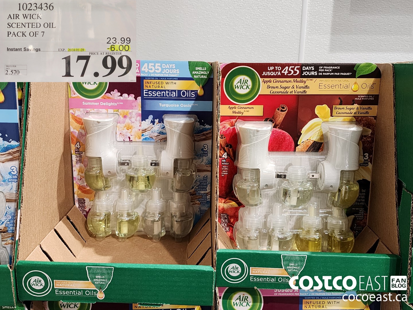 1023436 AIR WICK SCENTED OIL PACK OF 7 ($6.00 INSTANT SAVINGS EXPIRES ON 2024-01-28) $17.99