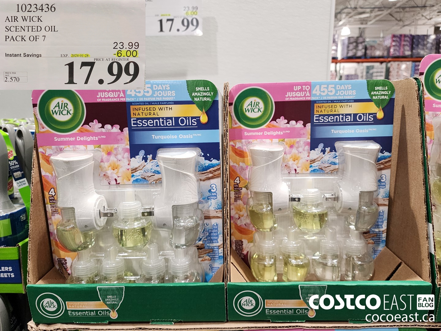 1023436 AIR WICK SCENTED OIL PACK OF 7 ($6.00 INSTANT SAVINGS EXPIRES ON 2024-01-28) $17.99