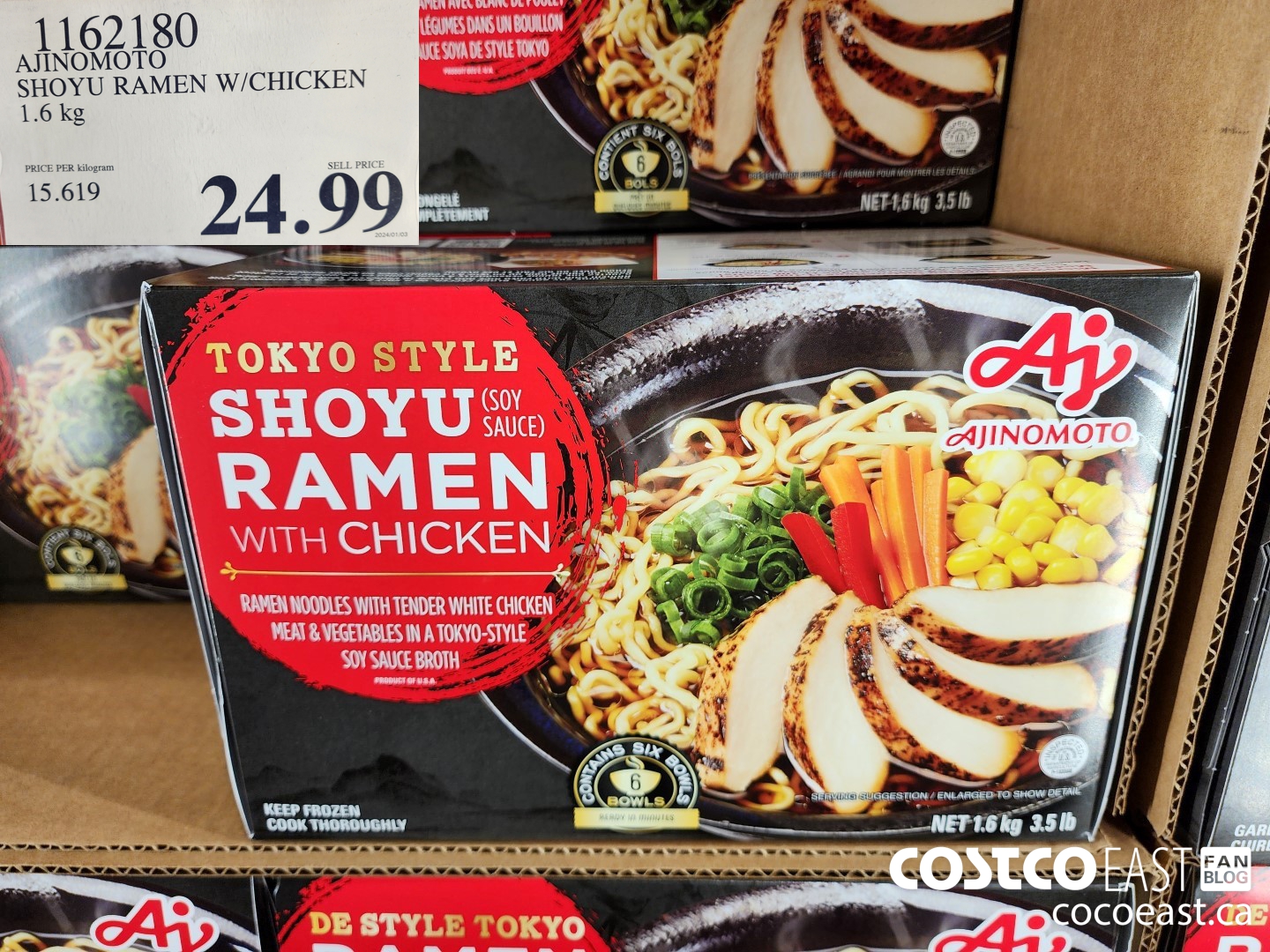 1162180 AJINOMOTO SHOYU RAMEN W/CHICKEN 1.6 kg $24.99