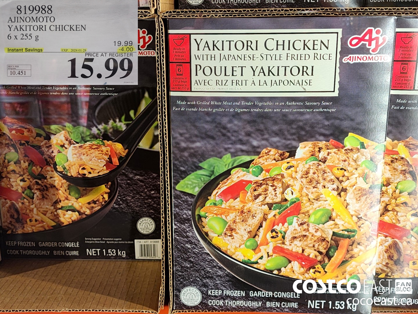 819988 AJINOMOTO YAKITORI CHICKEN 6 X 255 G ($4.00 INSTANT SAVINGS EXPIRES ON 2024-01-28) $15.99