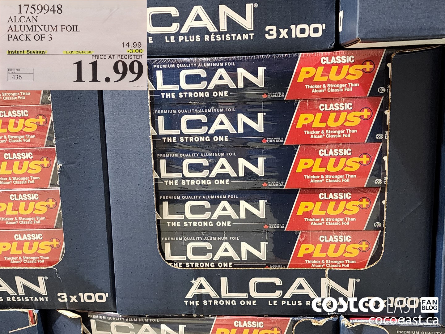 1759948 ALCAN ALUMINUM FOIL PACK OF 3 ($3.00 INSTANT SAVINGS EXPIRES ON 2024-01-07) $11.99