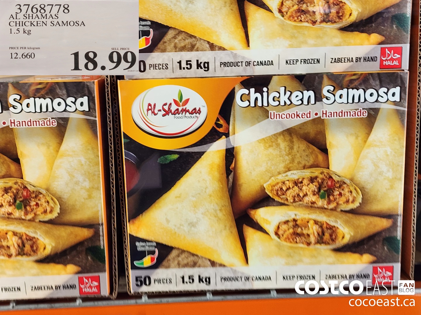 3768778 AL SHAMAS CHICKEN SAMOSA 1.5 kg $18.99
