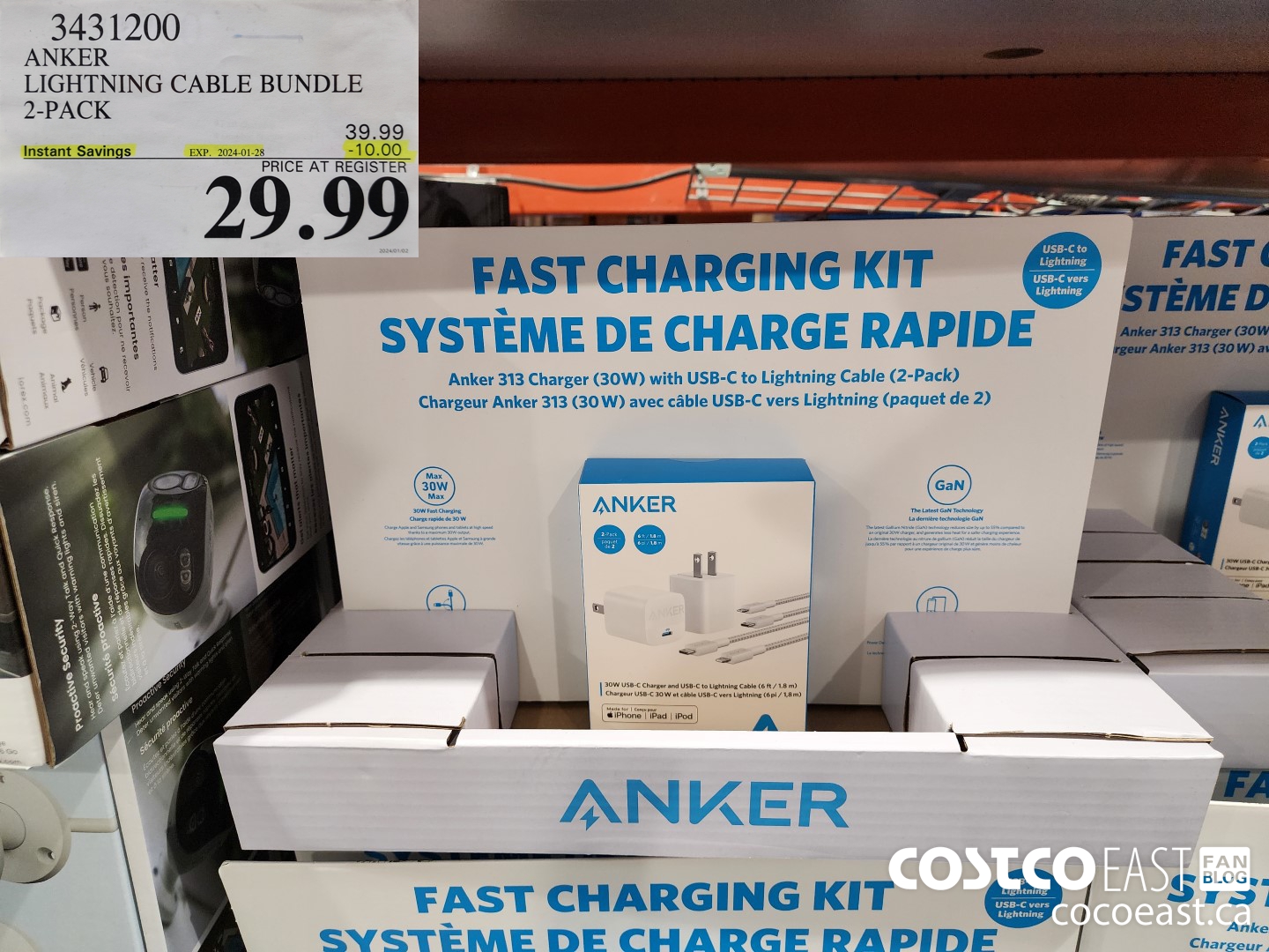 3431200 ANKER LIGHTNING CABLE BUNDLE 2-PACK ($10.00 INSTANT SAVINGS EXPIRES ON 2024-01-28) $29.99
