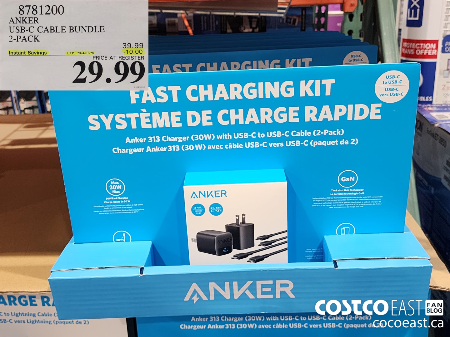 8781200 ANKER USB-C CABLE BUNDLE 2-PACK ($10.00 INSTANT SAVINGS EXPIRES ON 2024-01-28) $29.99