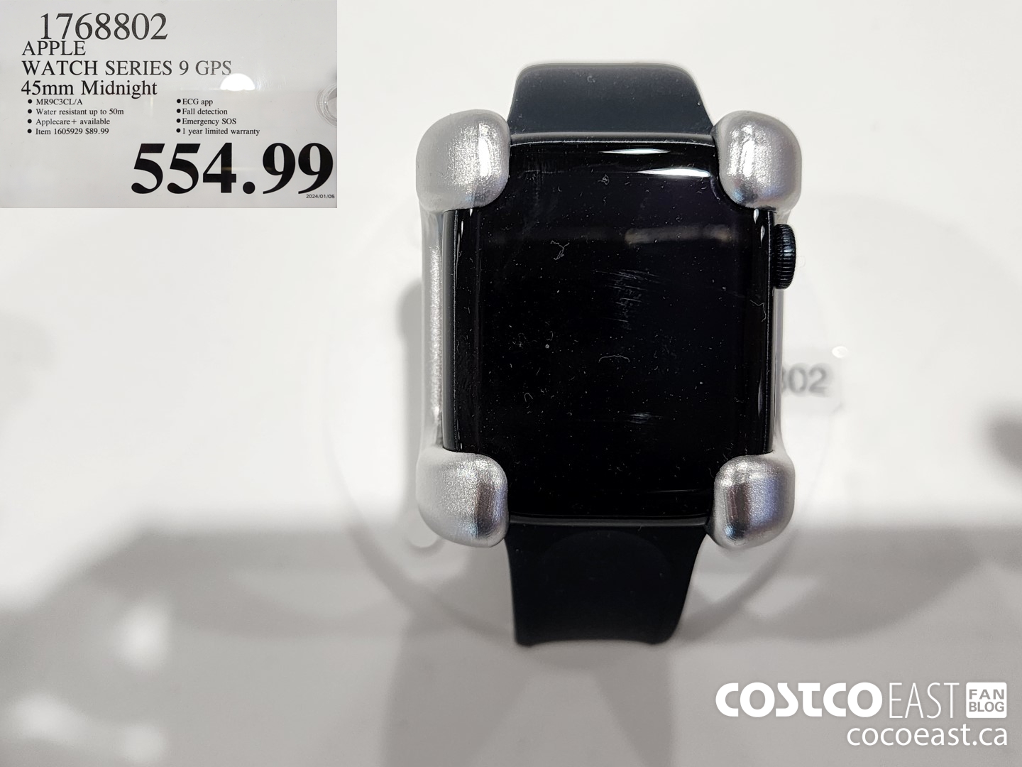 1768802 APPLE WATCH SERIES 9 GPS 45mm Midnight $554.99