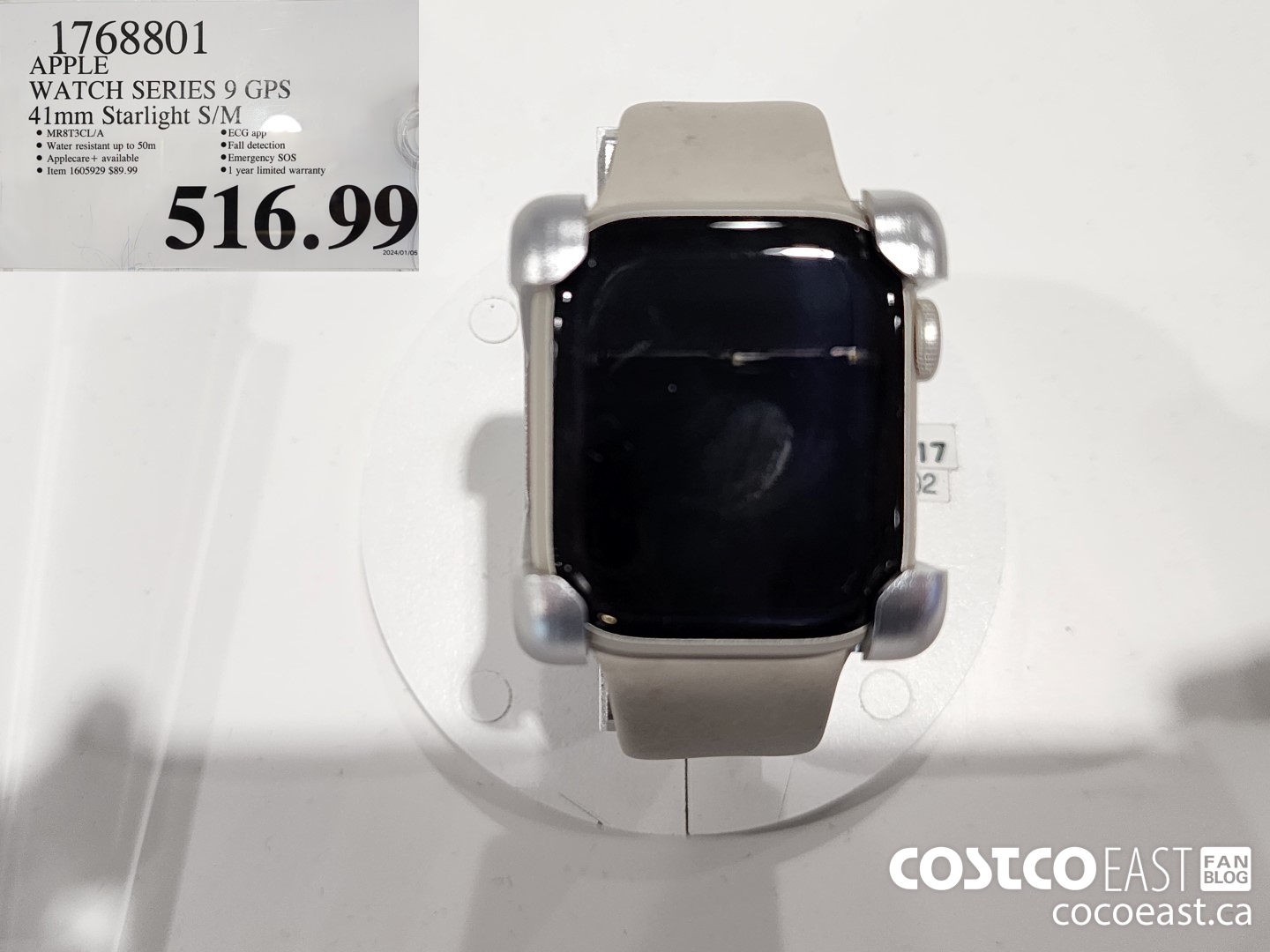 1768801 APPLE WATCH SERIES 9 GPS 41mm Starlight S/M $516.99