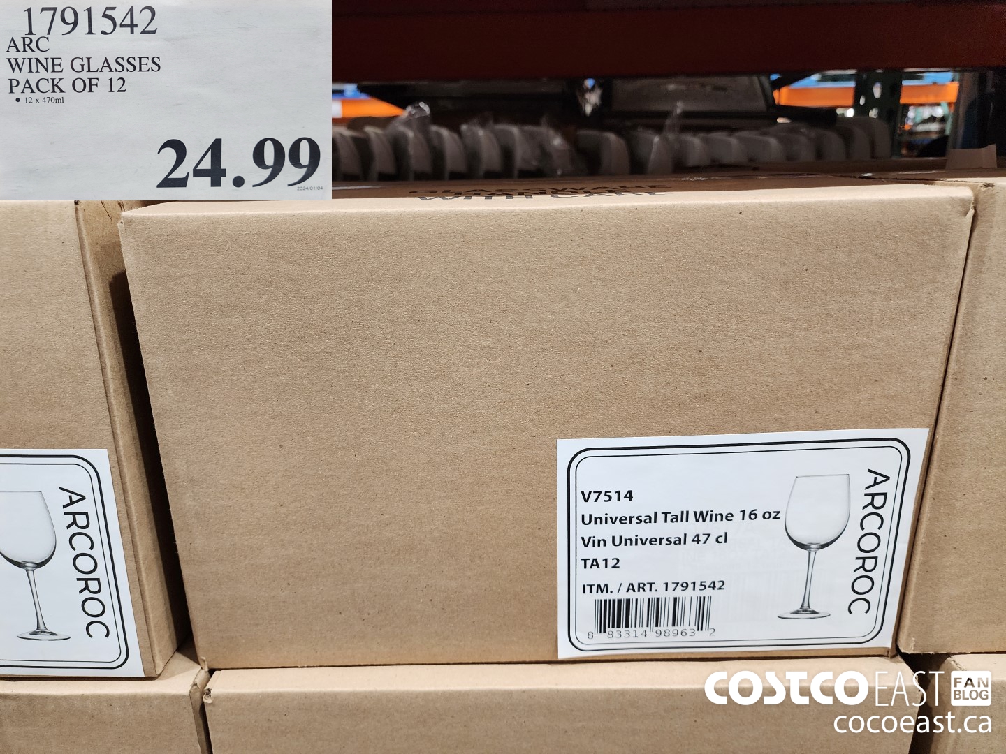 1791542 ARC WINE GLASSES PACK OF 12 $24.99