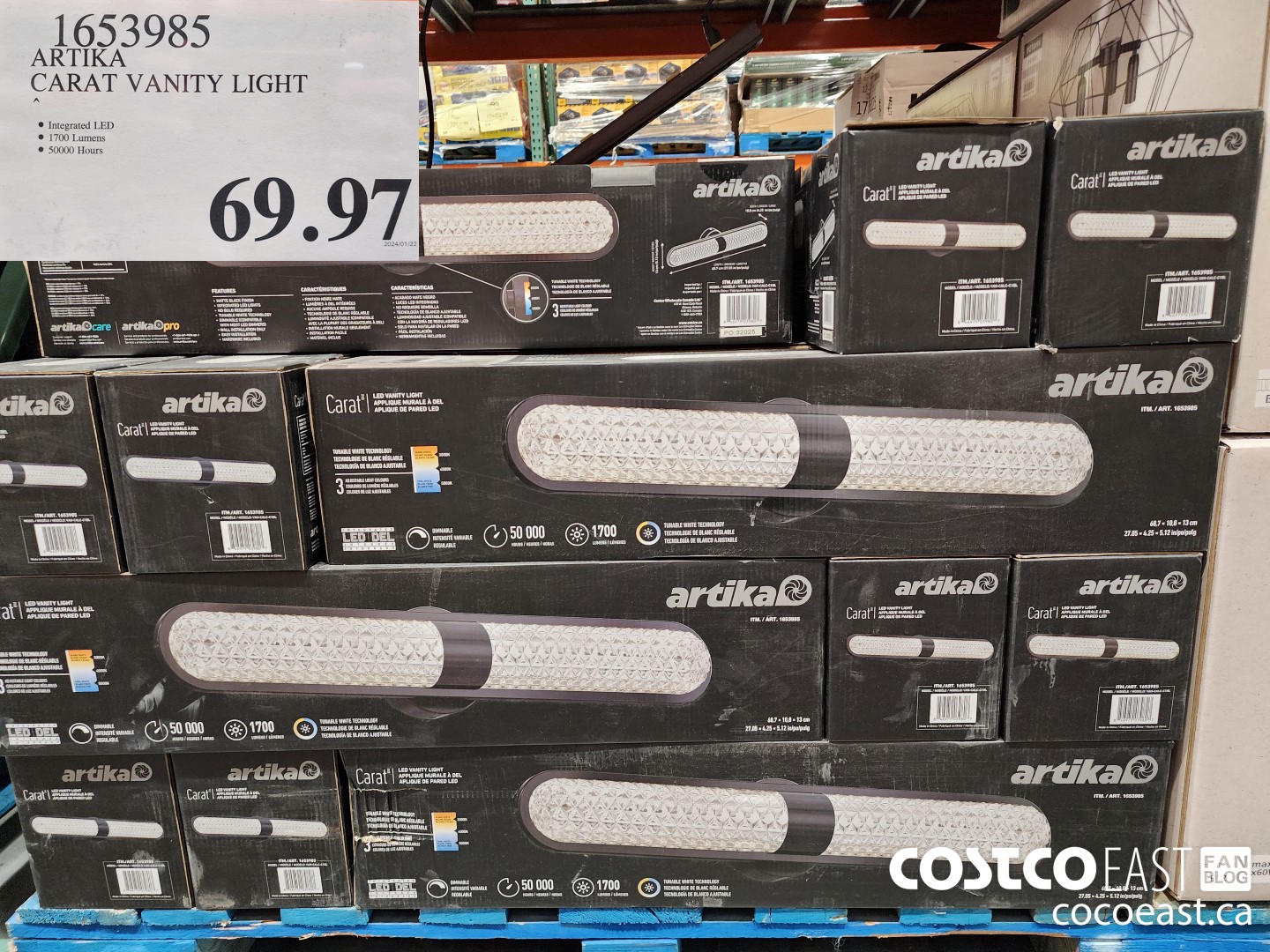 1653985 ARTIKA CARAT VANITY LIGHT $69.97