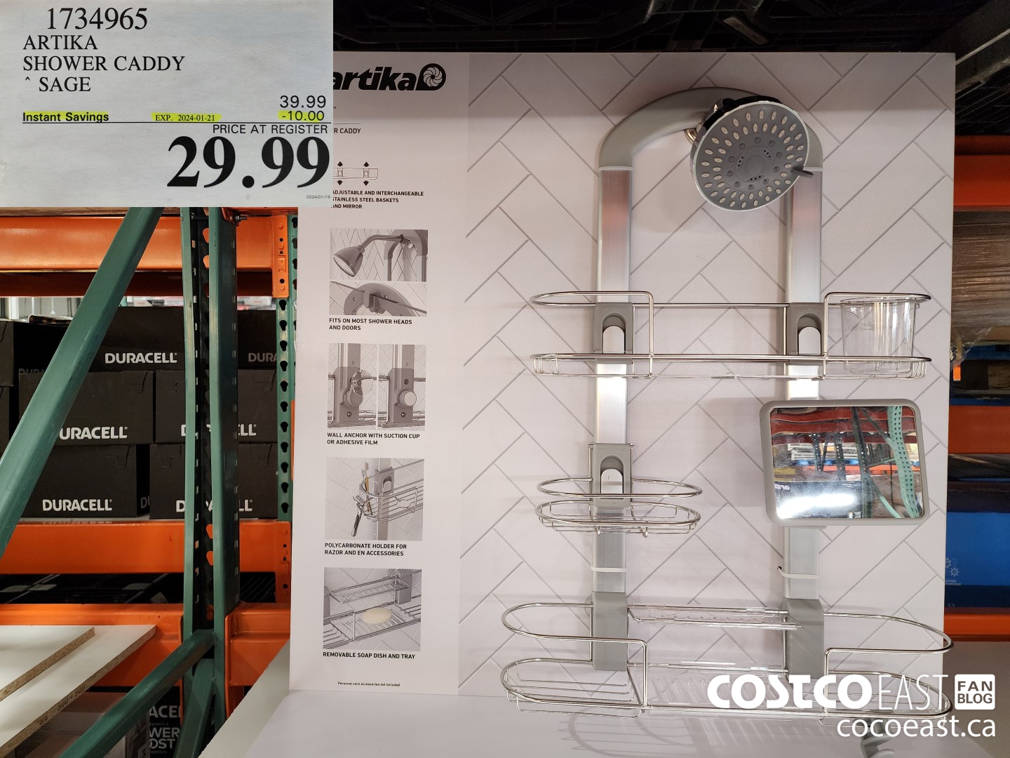 1734965 ARTIKA SHOWER CADDY SAGE ($10.00 INSTANT SAVINGS EXPIRES ON 2024-01-21) $29.99