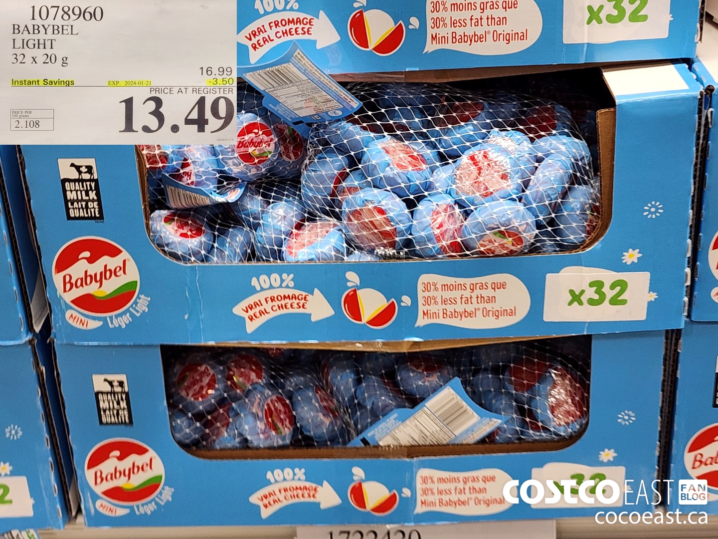 1078960 BABYBEL LIGHT 32 x 20 g ($3.50 INSTANT SAVINGS EXPIRES ON 2024-01-21) $13.49