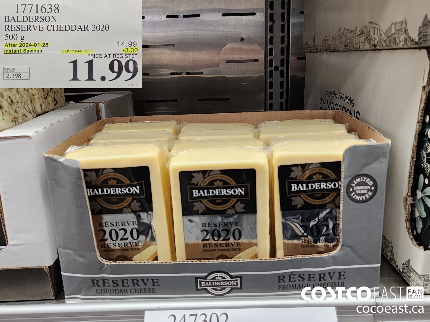1771638 BALDERSON RESERVE CHEDDAR 2020 500 G ($3.00 INSTANT SAVINGS EXPIRES ON 2024-01-28) $11.99