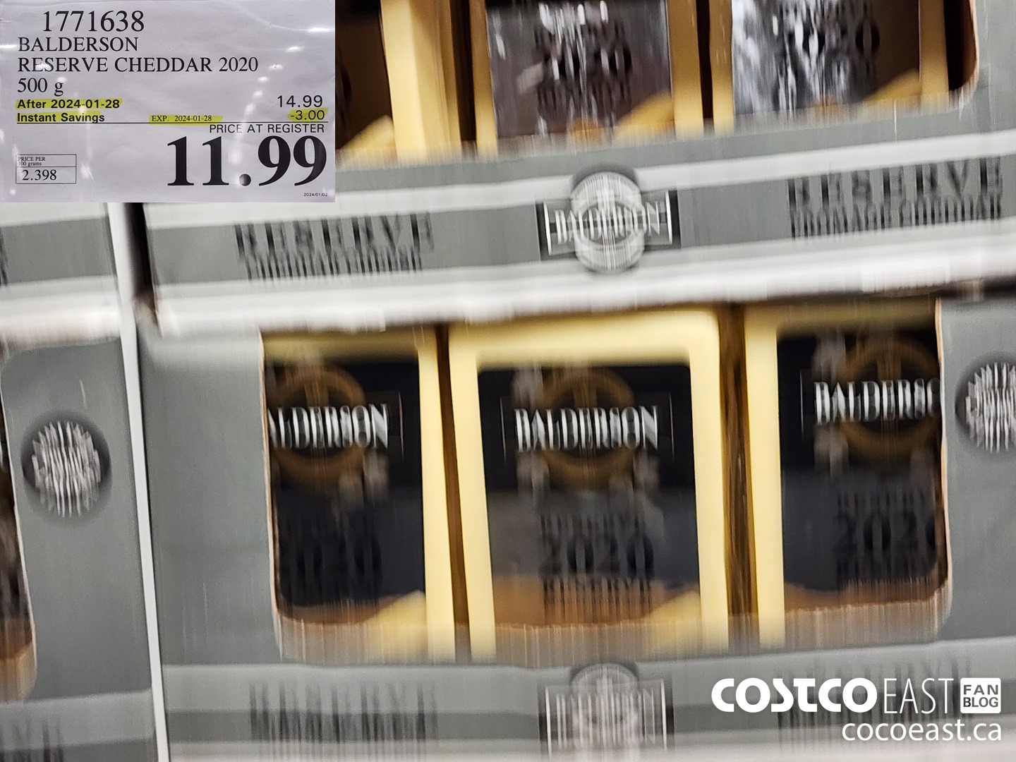 1771638 BALDERSON RESERVE CHEDDAR 2020 500 G ($3.00 INSTANT SAVINGS EXPIRES ON 2024-01-28) $11.99