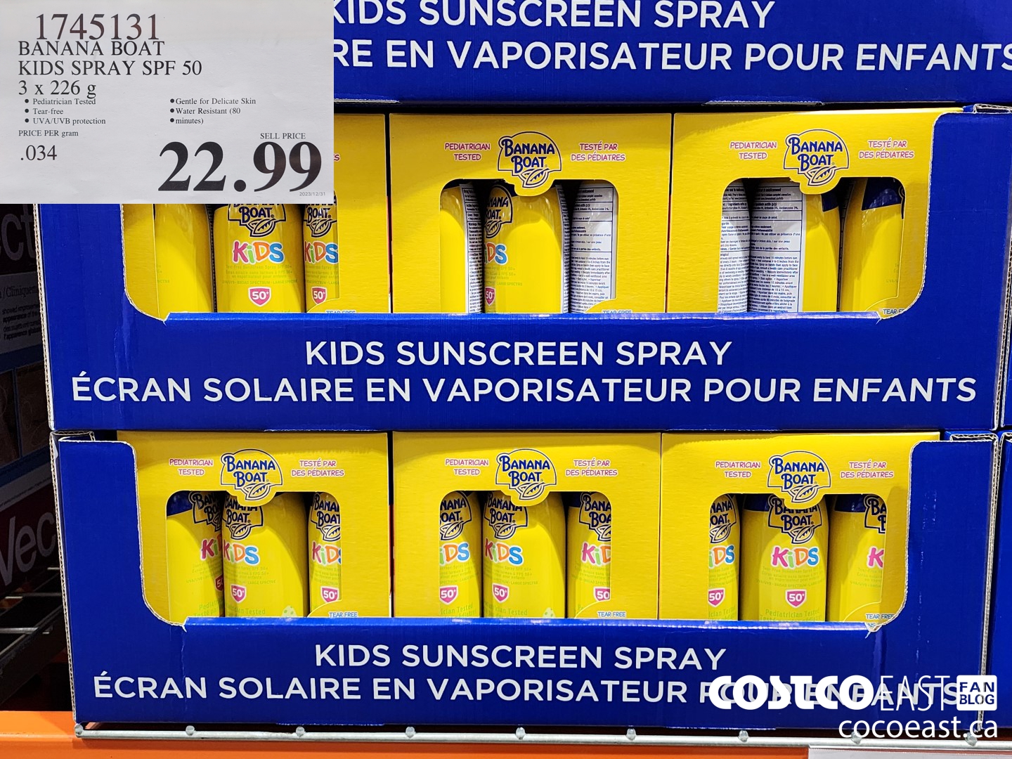 1745131 BANANA BOAT KIDS SPRAY SPF 50 3 X 226 G $22.99