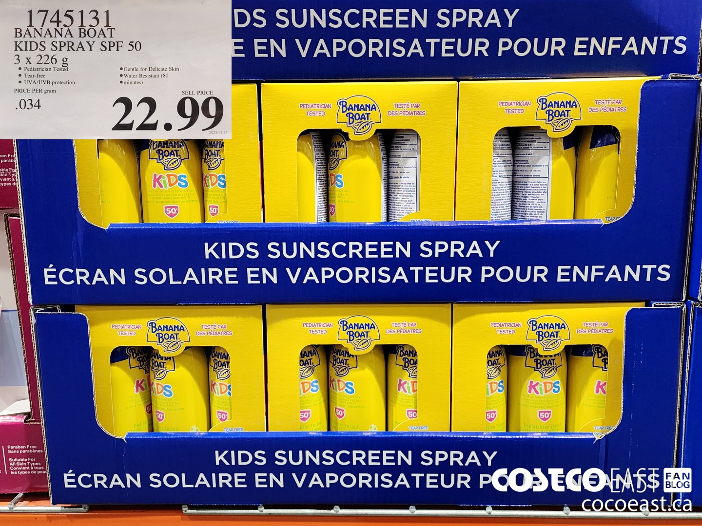 1745131 BANANA BOAT KIDS SPRAY SPF 50 3 X 226 G $22.99