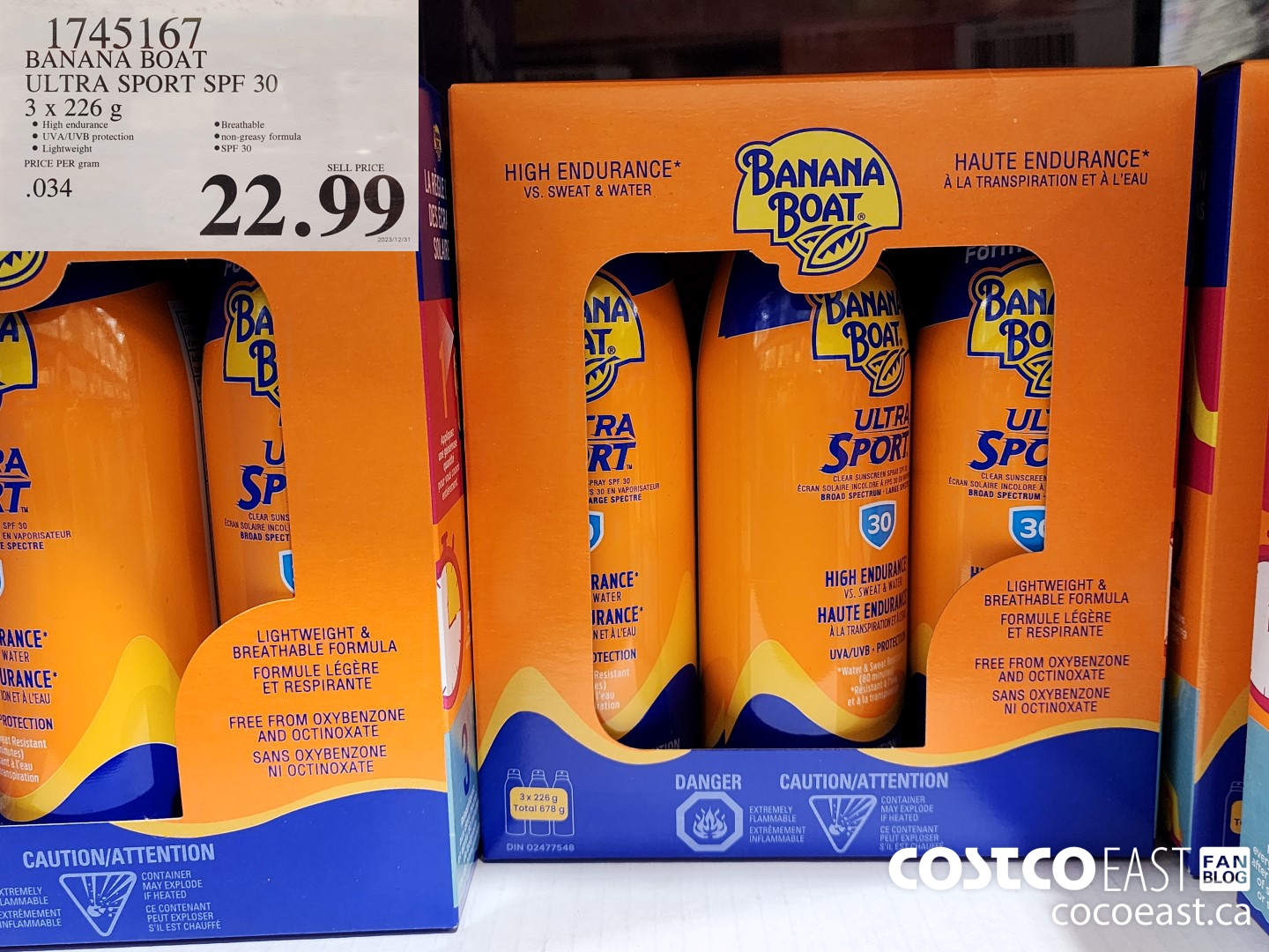 1745167 BANANA BOAT ULTRA SPORT SPF 30 3 X 226 G $22.99