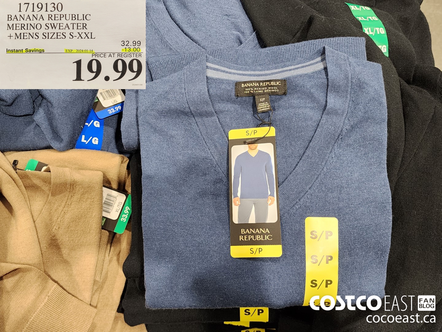 1719130 BANANA REPUBLIC MERINO SWEATER + MENS SIZES S-XXL ($13.00 INSTANT SAVINGS EXPIRES ON 2024-01-14) $19.99